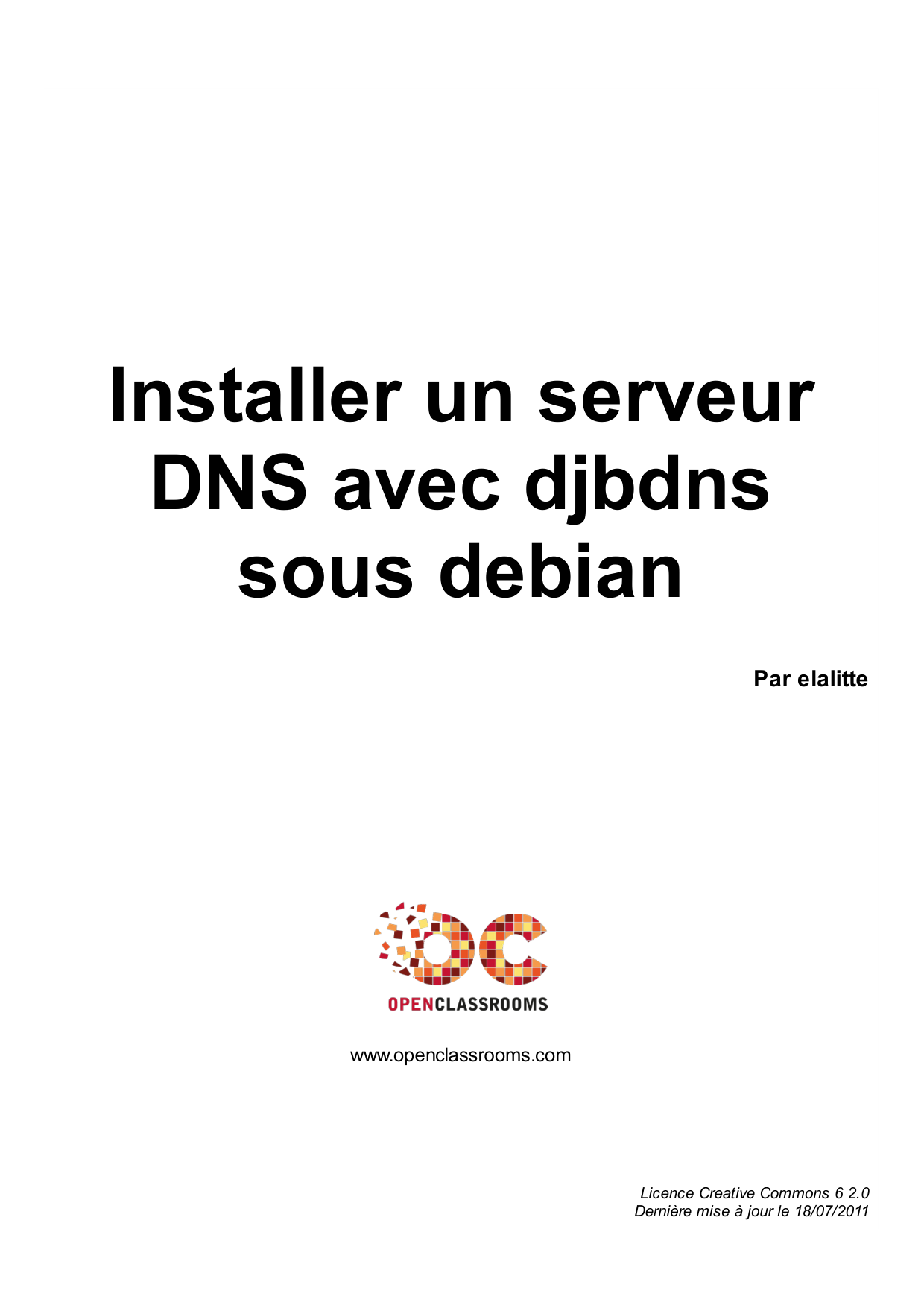Couverture — Installer un serveur DNS avec djbdns sous debian
