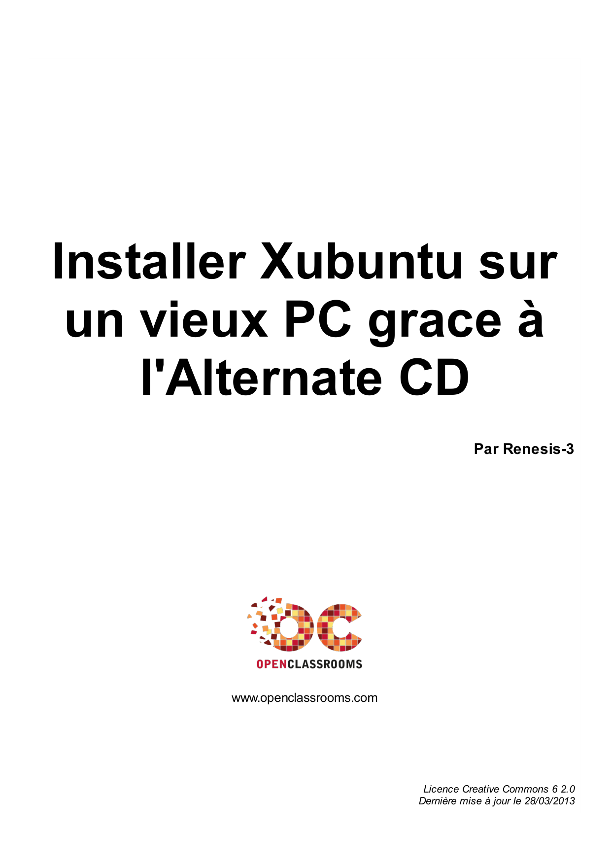 Couverture — Installer Xubuntu sur un vieux PC grace à l'Alternate CD