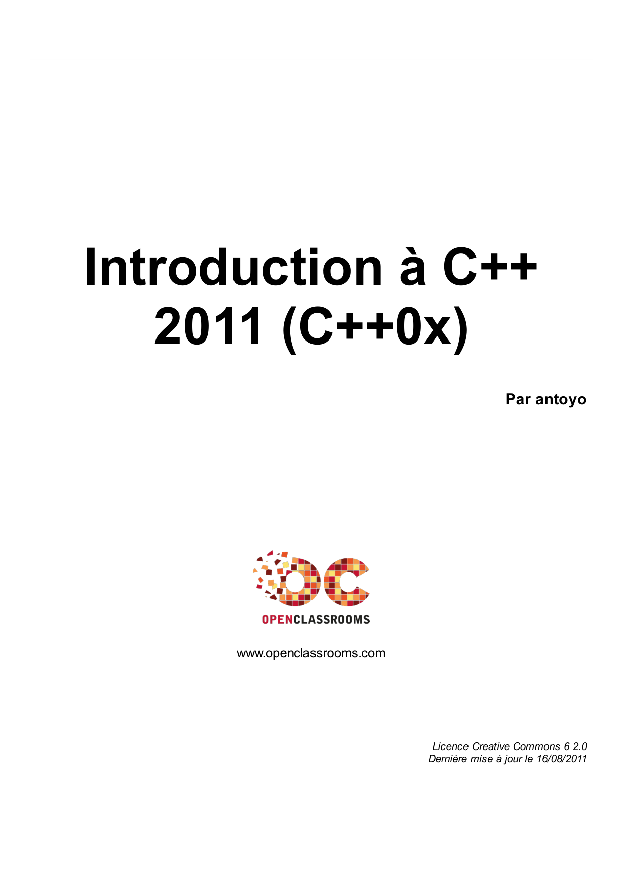 Couverture — Introduction à C++ 2011 (C++0x)