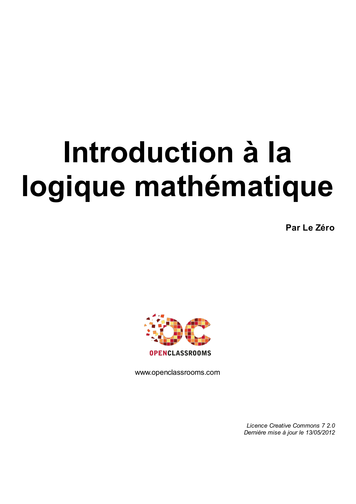 Couverture — Introduction à la logique mathématique