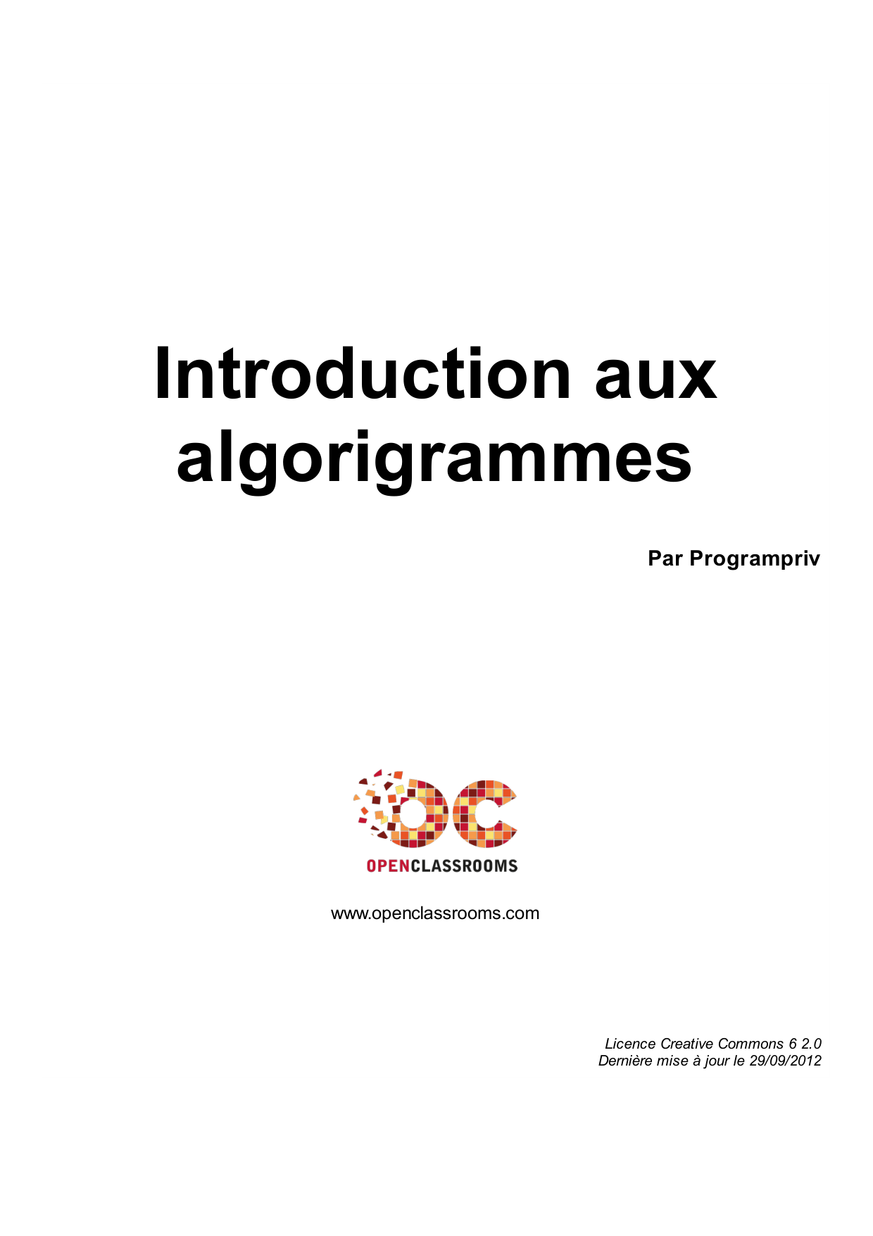 Couverture — Introduction aux algorigrammes