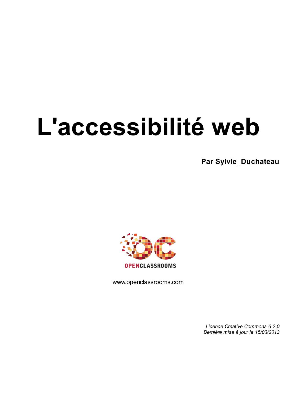 Couverture — L'accessibilité web