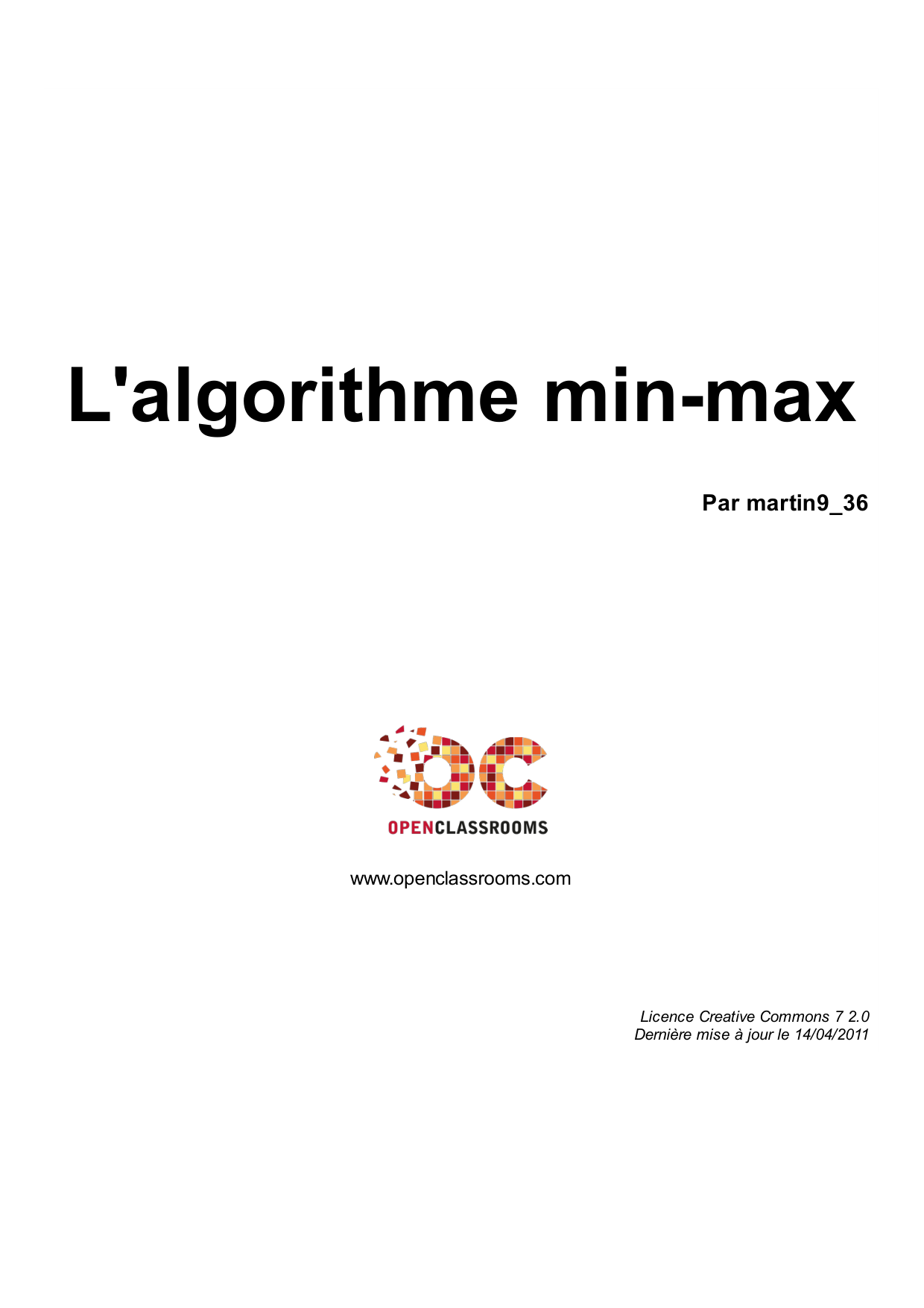 Couverture — L'algorithme min-max