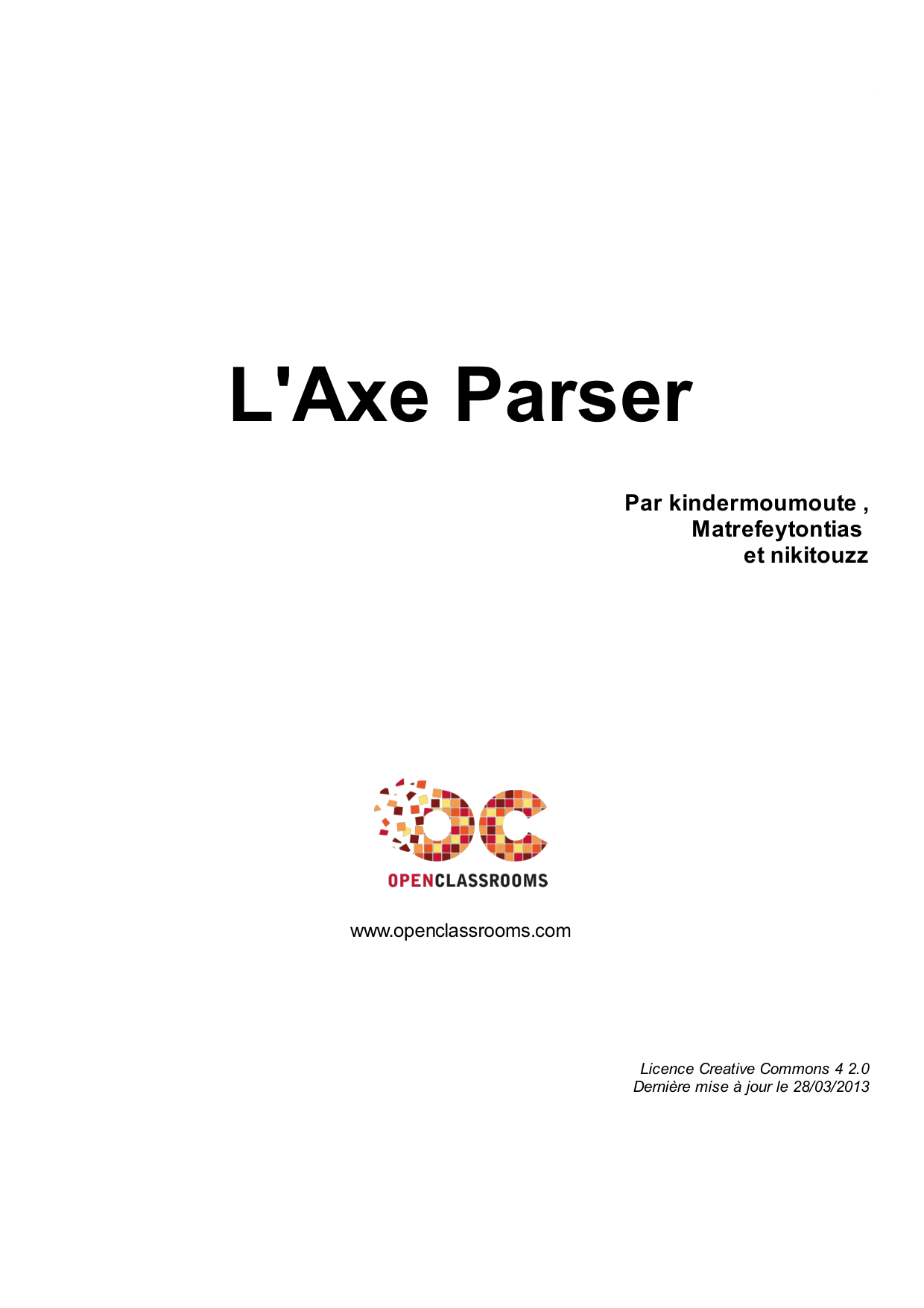 Couverture — L'Axe Parser