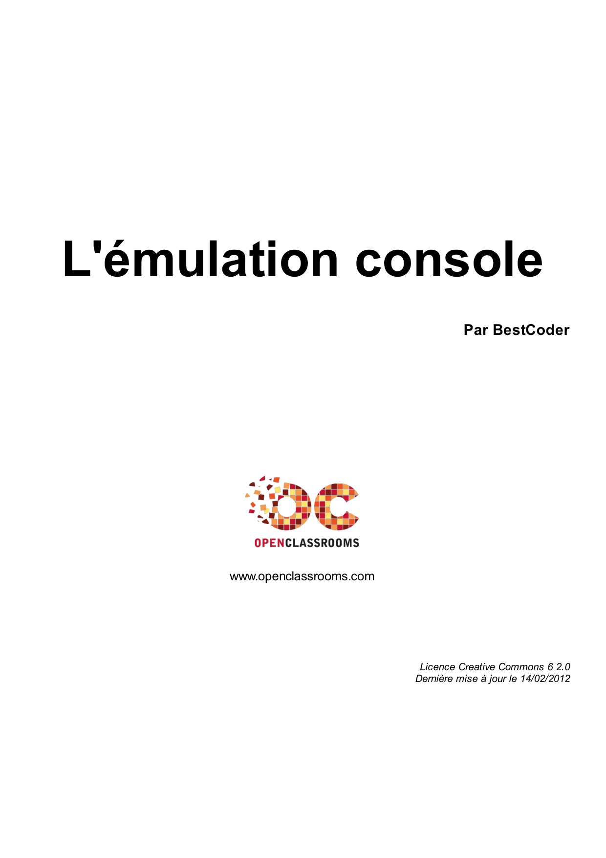 Couverture — L'émulation console