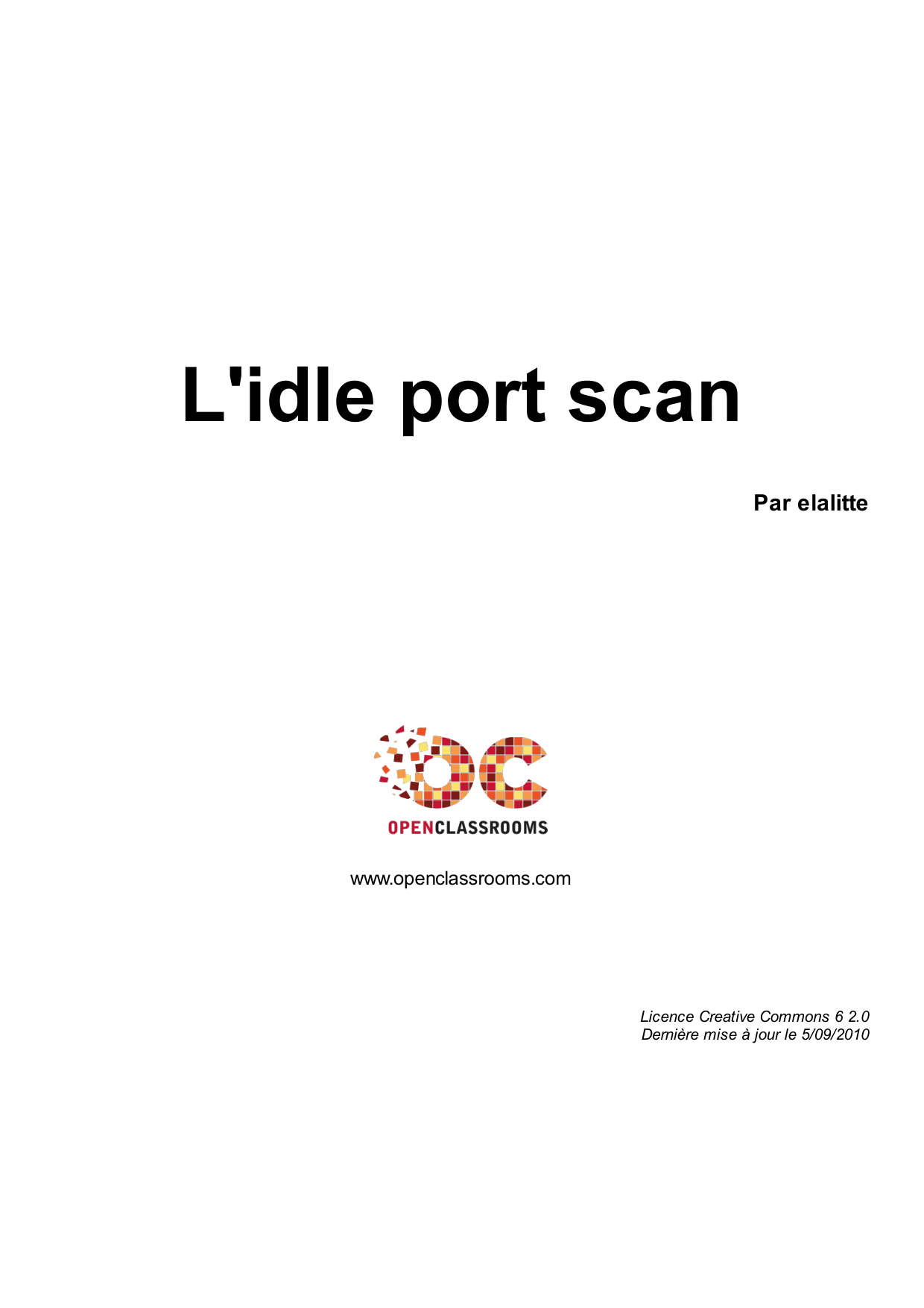 Couverture — L'idle port scan