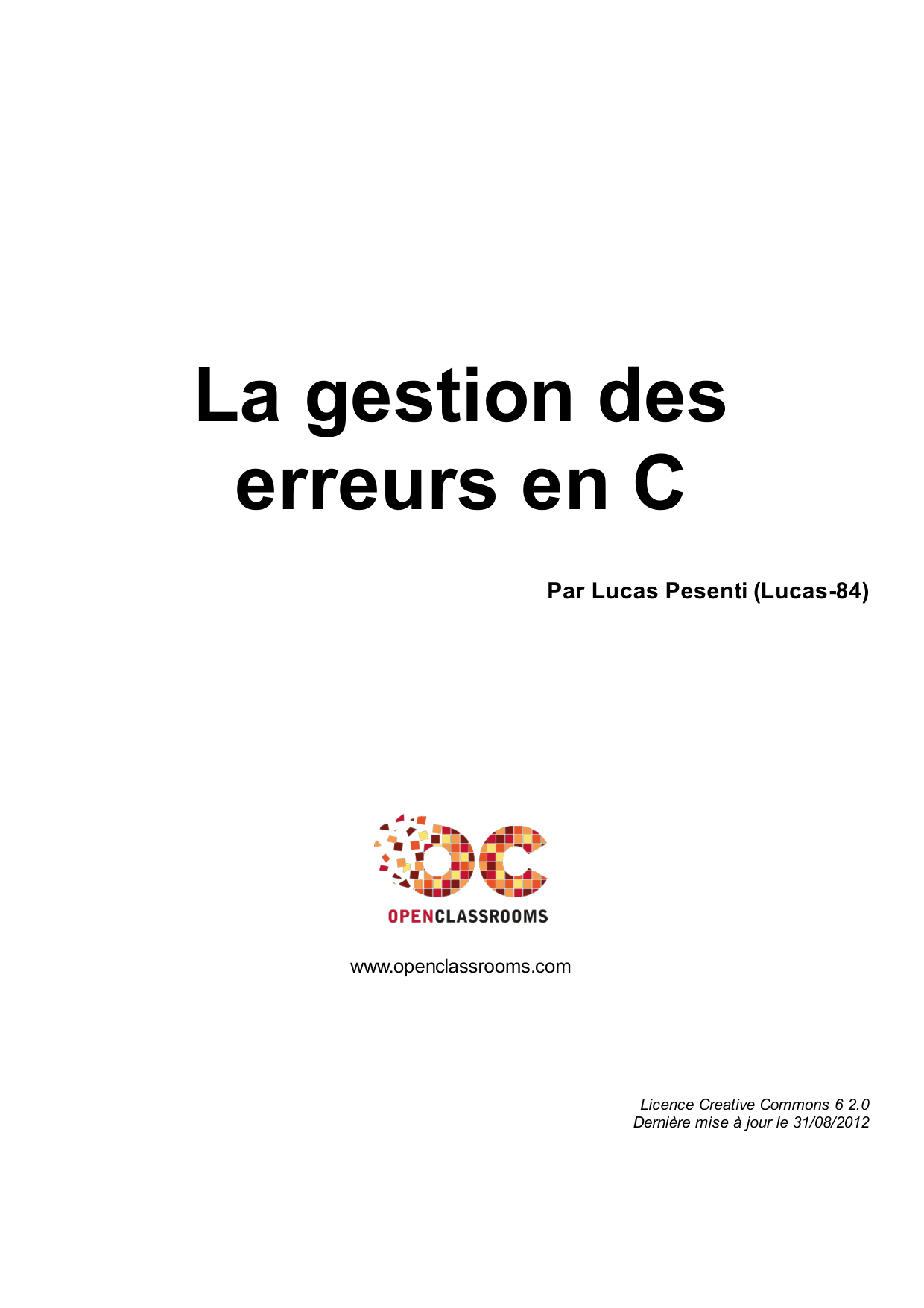 Couverture — La gestion des erreurs en C