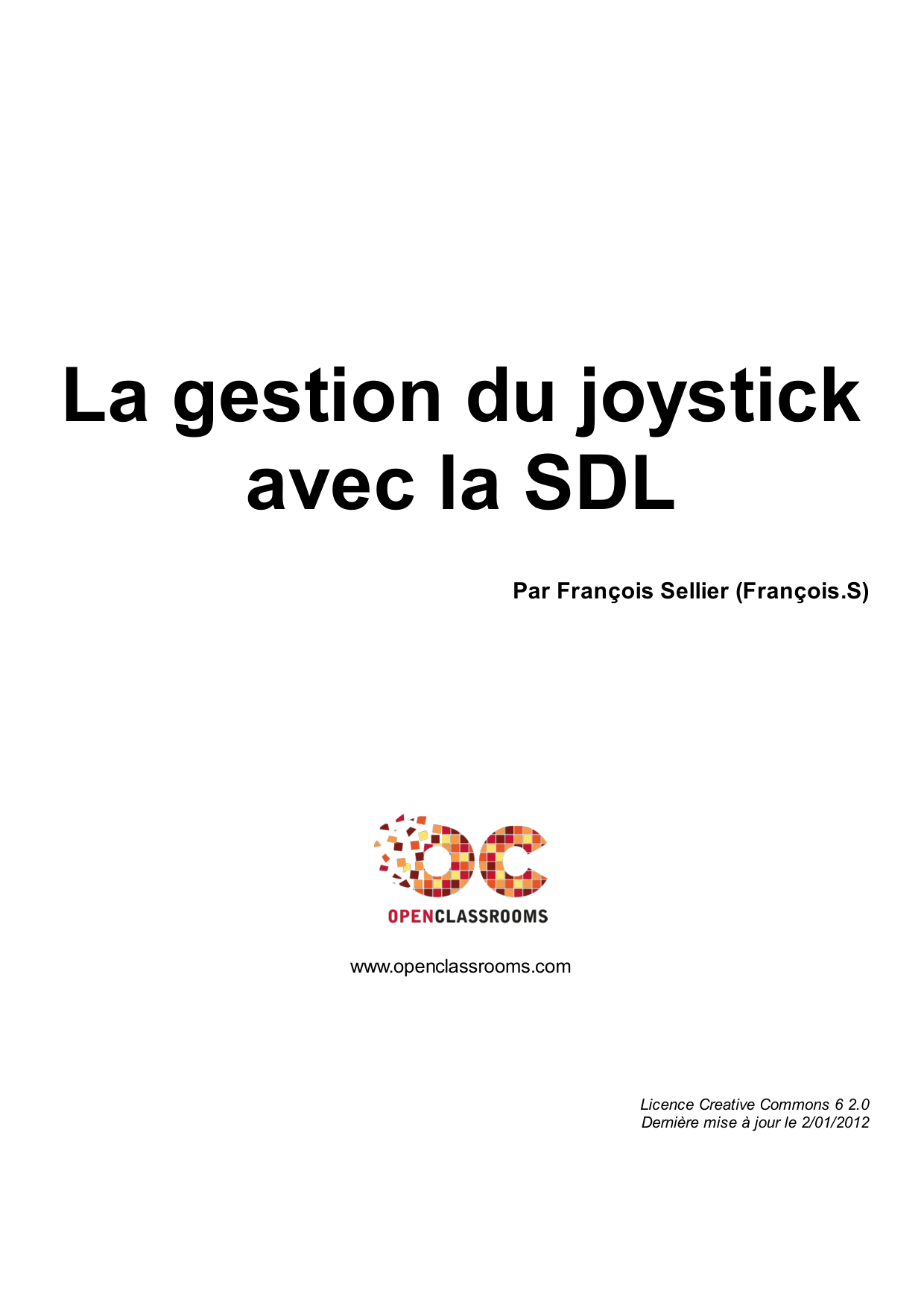 Couverture — La gestion du joystick avec la SDL