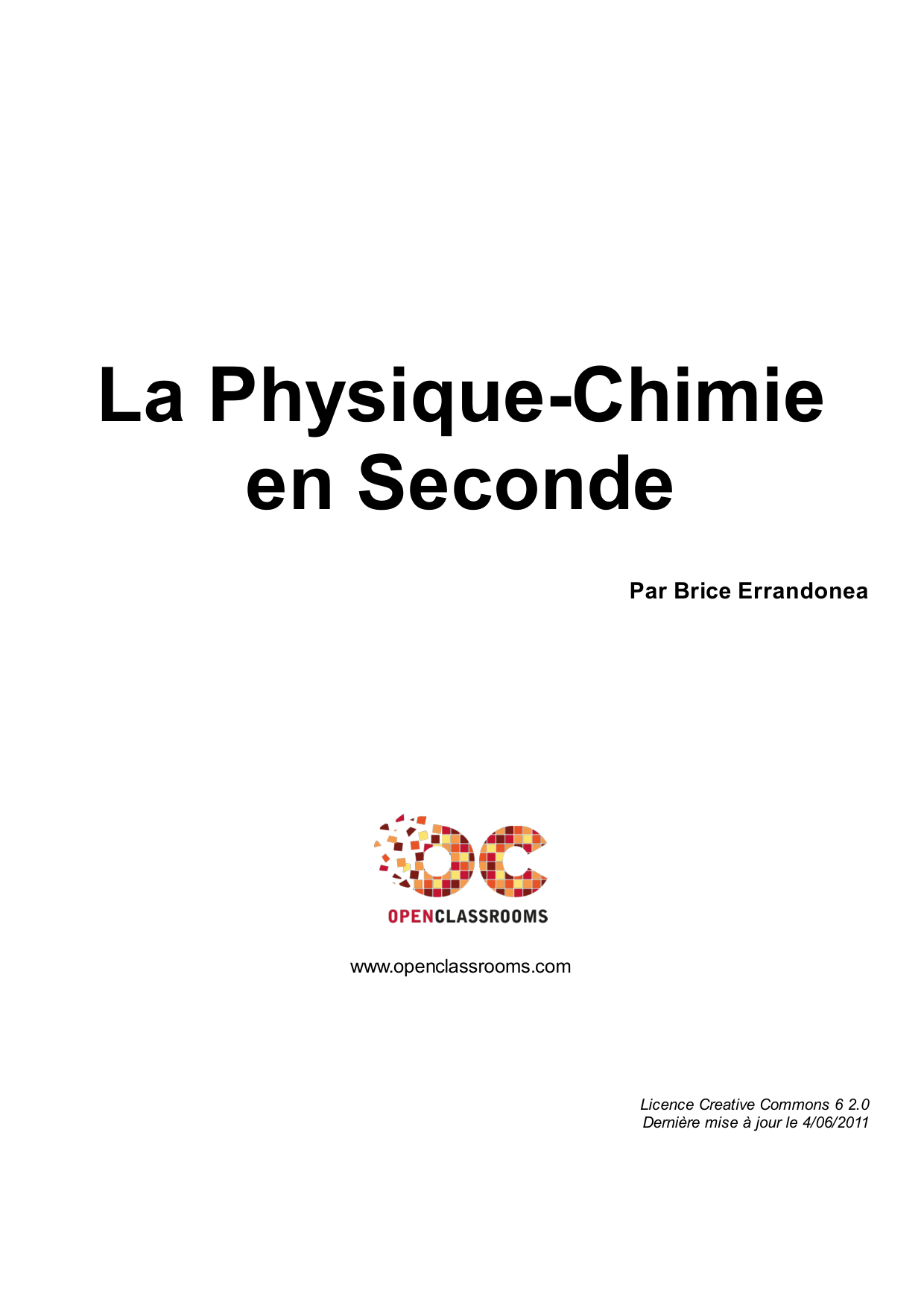 Couverture — La Physique-Chimie en Seconde