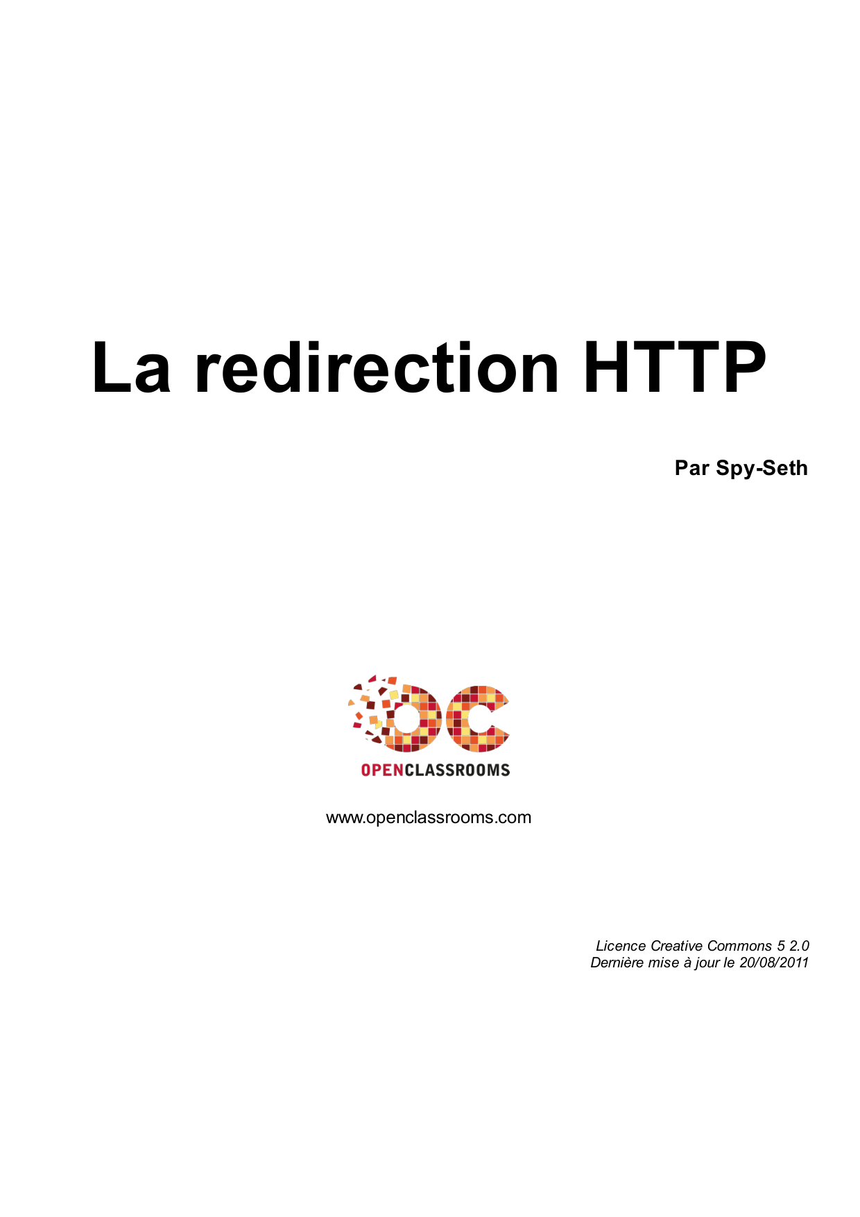 Couverture — La redirection HTTP