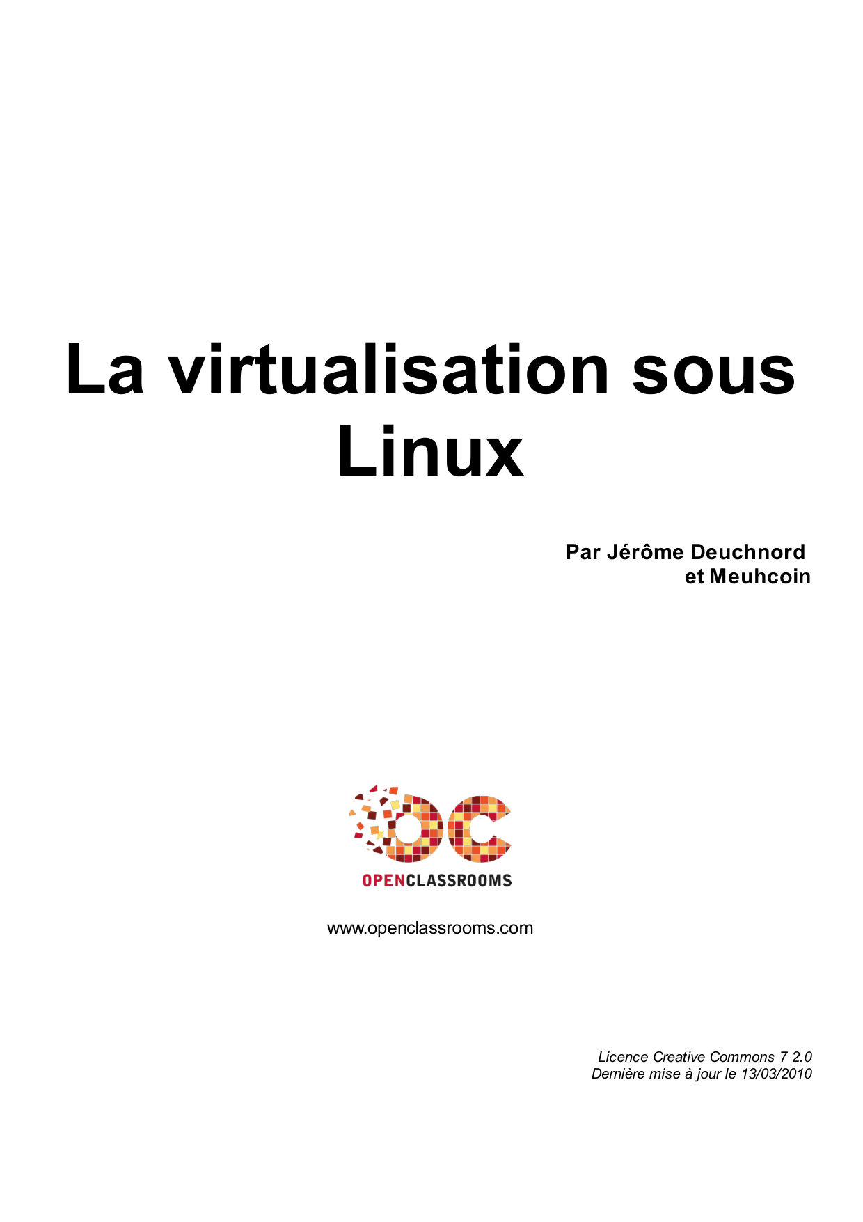 Couverture — La virtualisation sous Linux