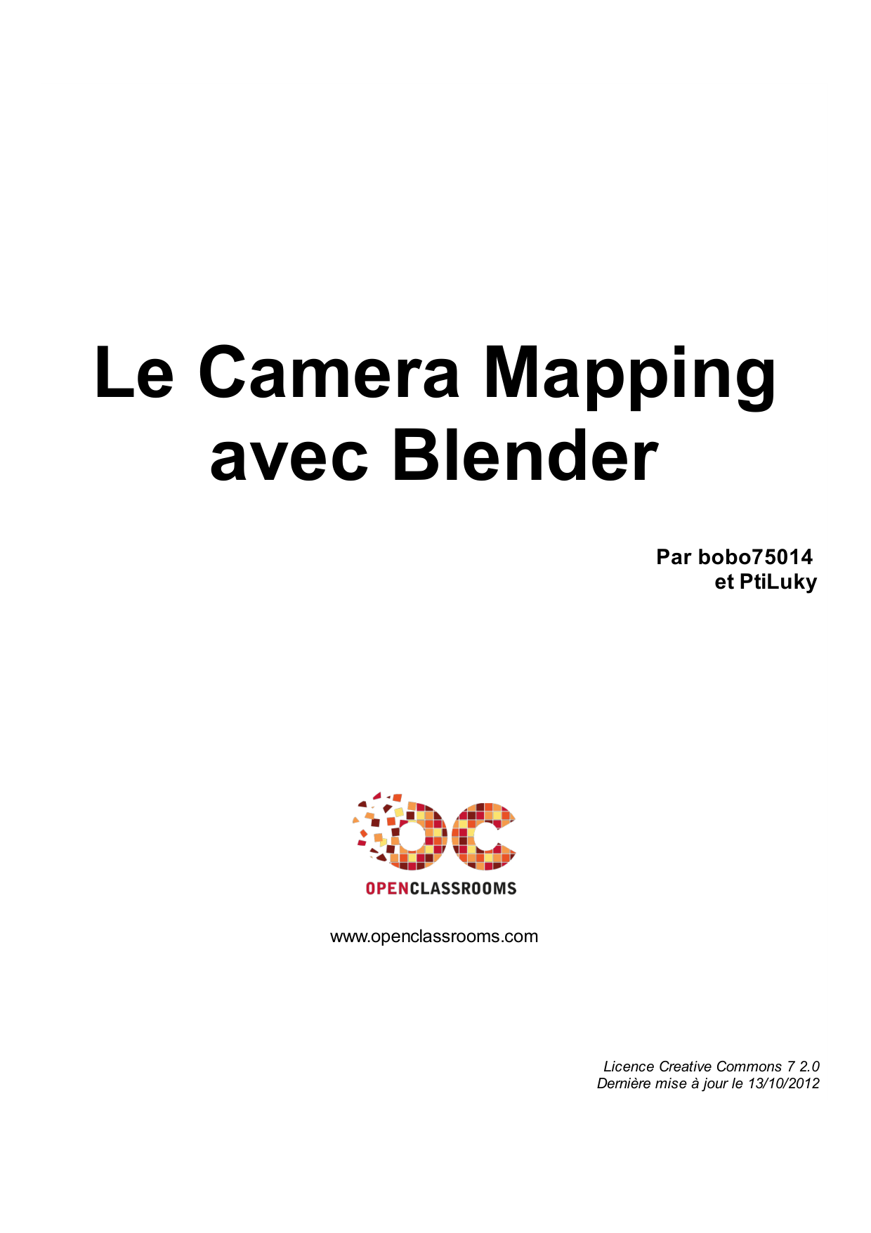 Couverture — Le Camera Mapping avec Blender