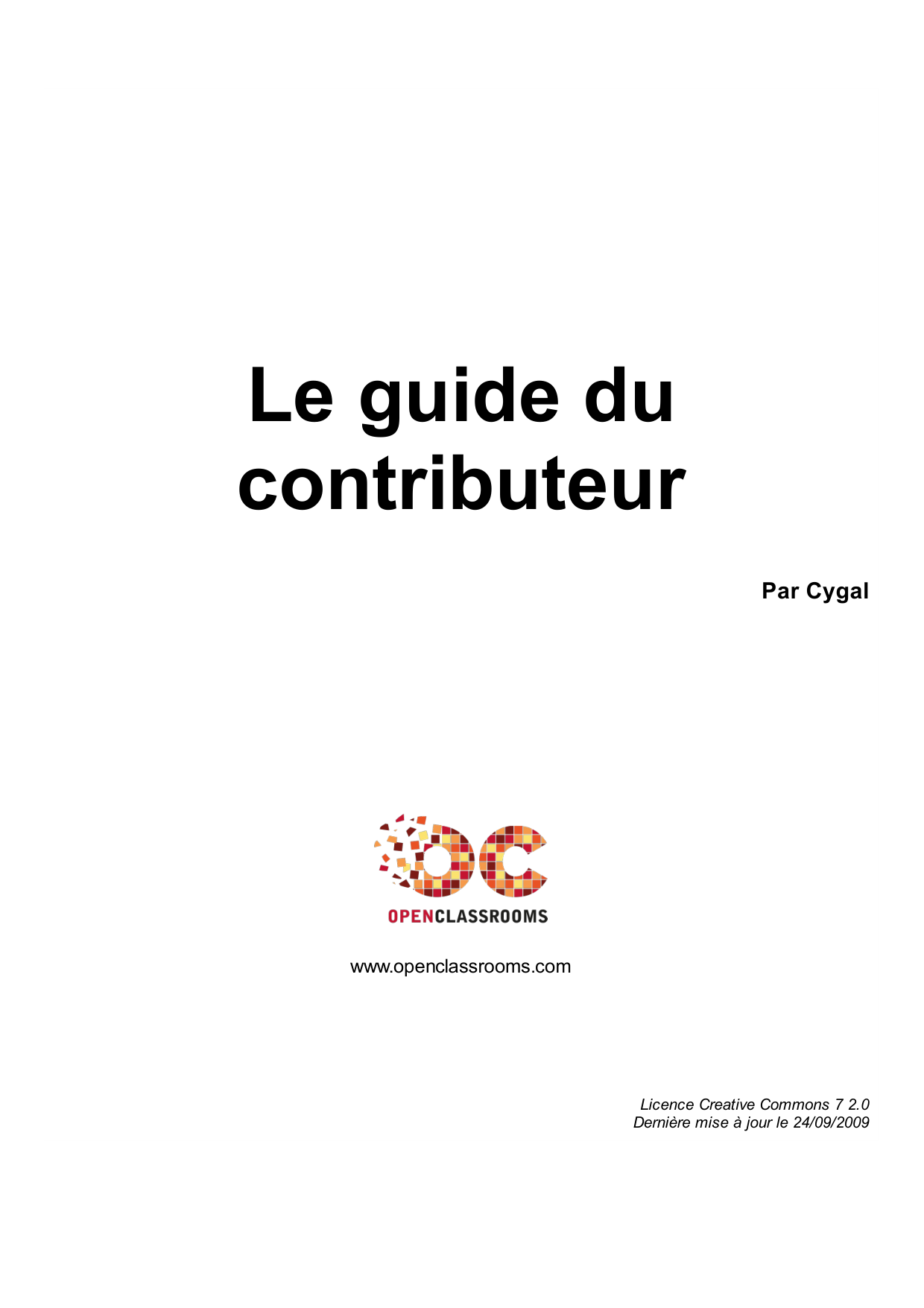 Couverture — Le guide du contributeur