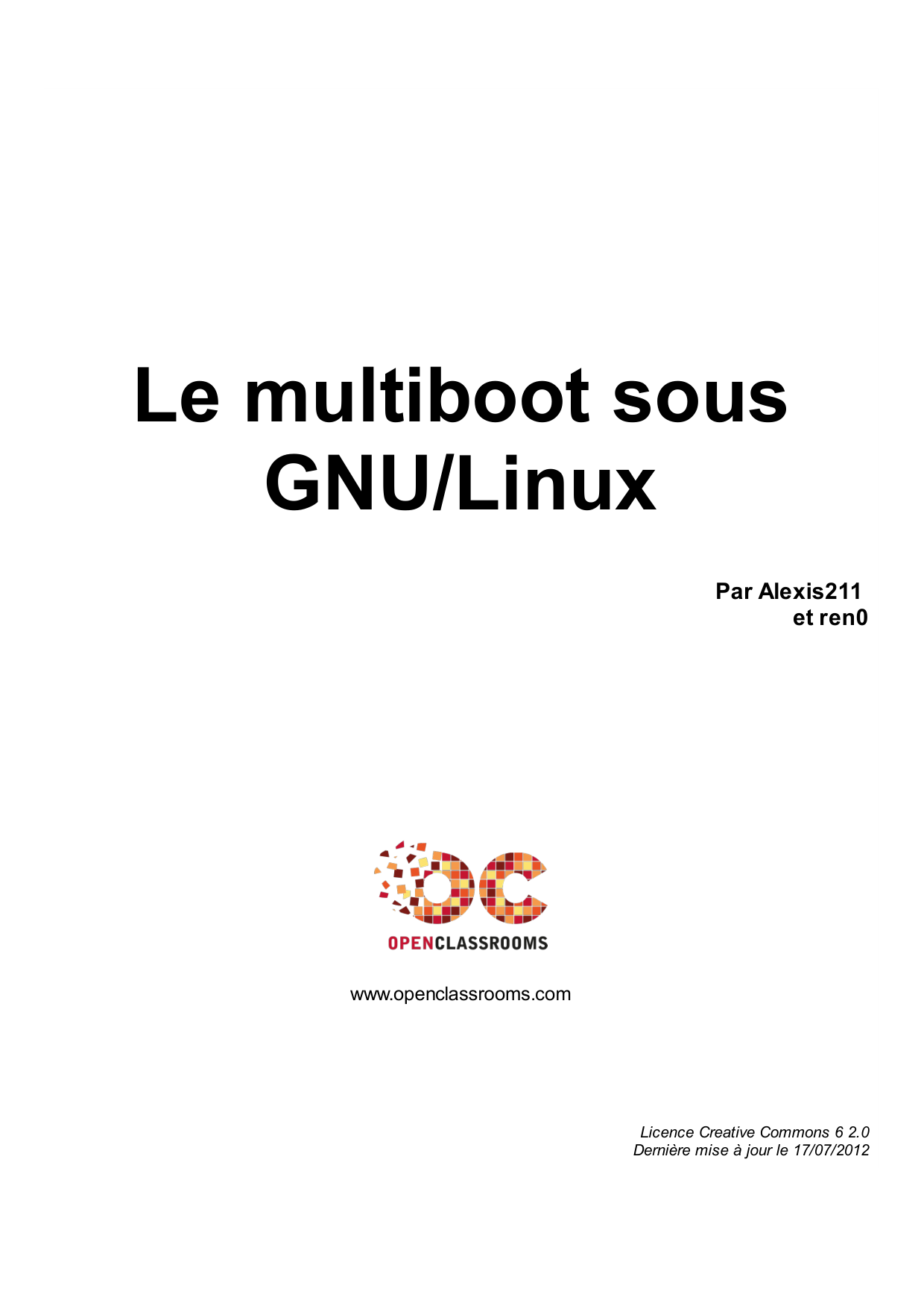 Couverture — Le multiboot sous GNU/Linux