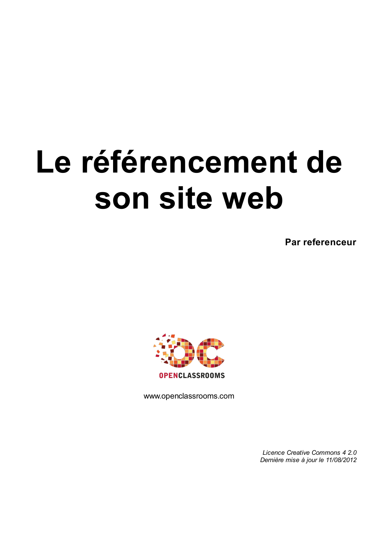 Couverture — Le référencement de son site web