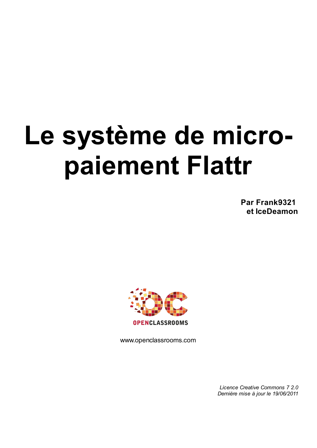Couverture — Le système de micro- paiement Flattr