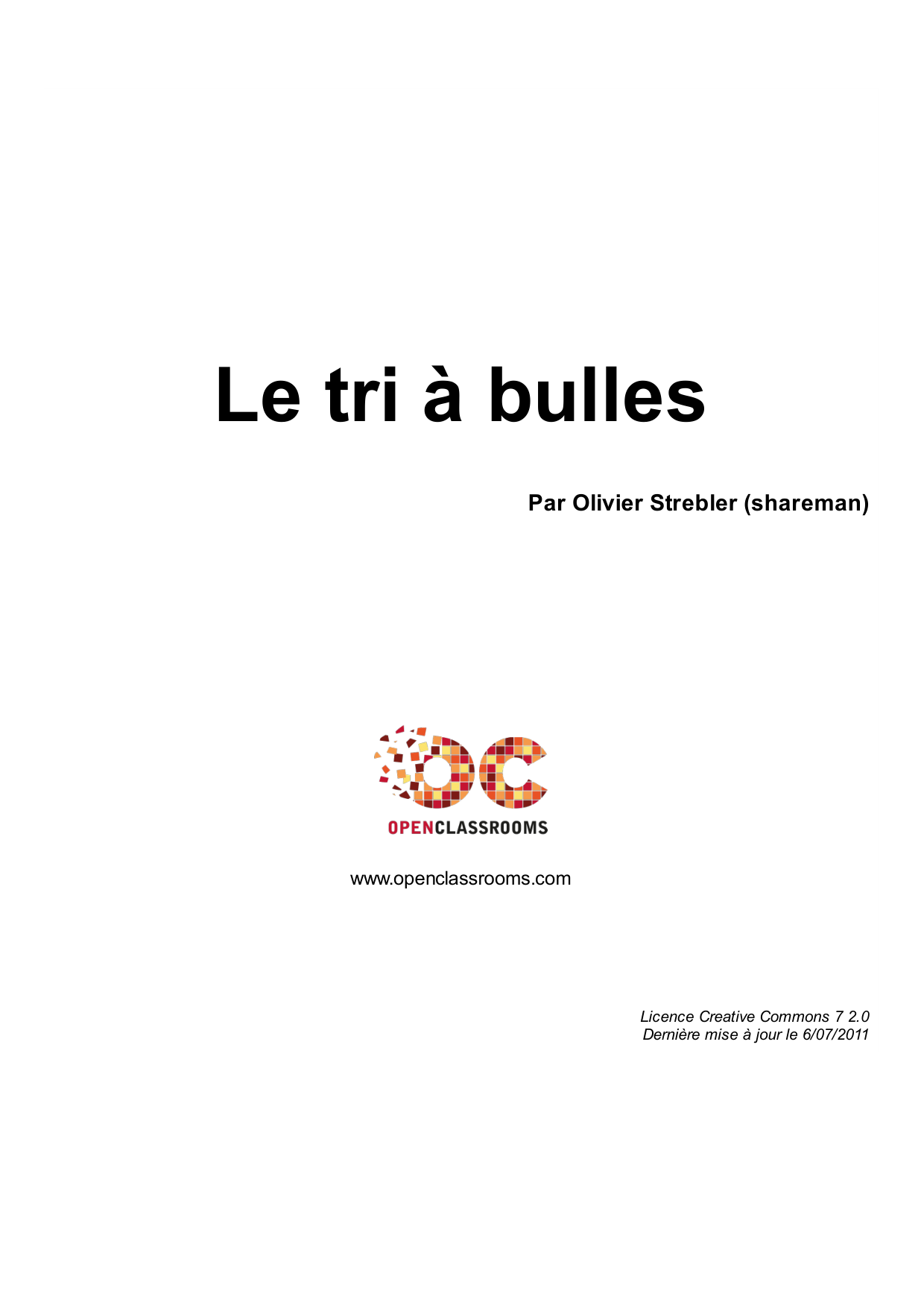 Couverture — Le tri à bulles