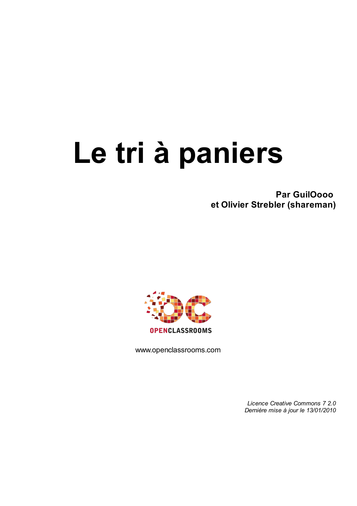 Couverture — Le tri à paniers