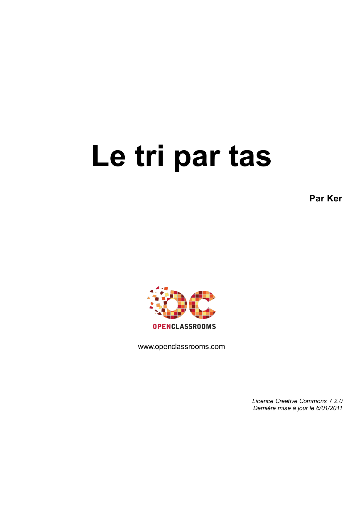 Couverture — Le tri par tas