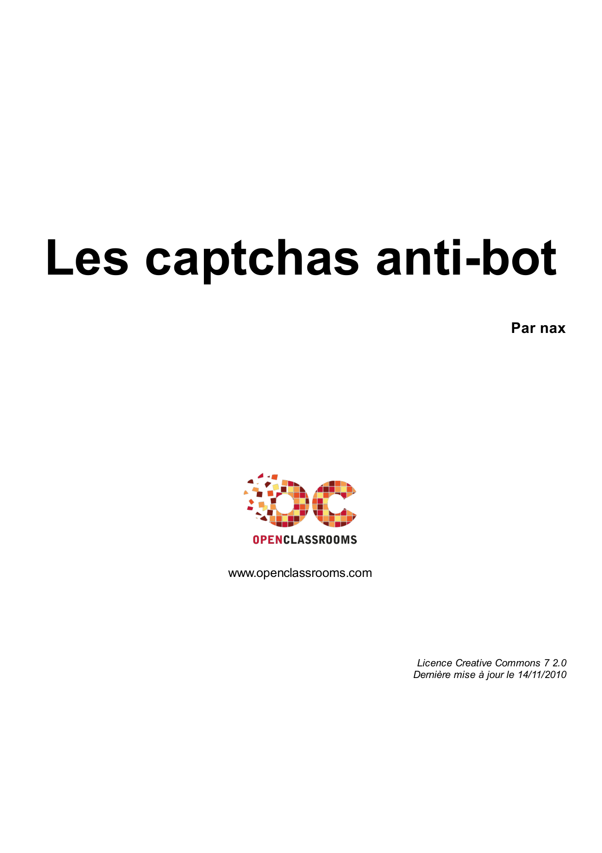 Couverture — Les captchas anti-bot