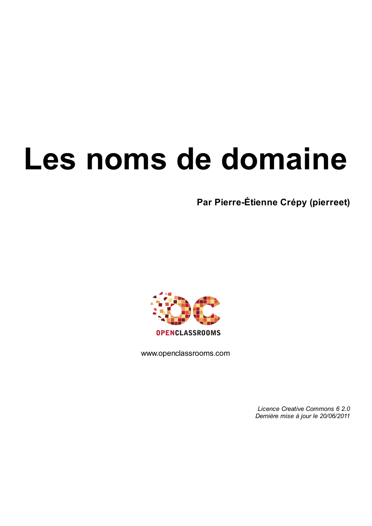 Couverture — Les noms de domaine