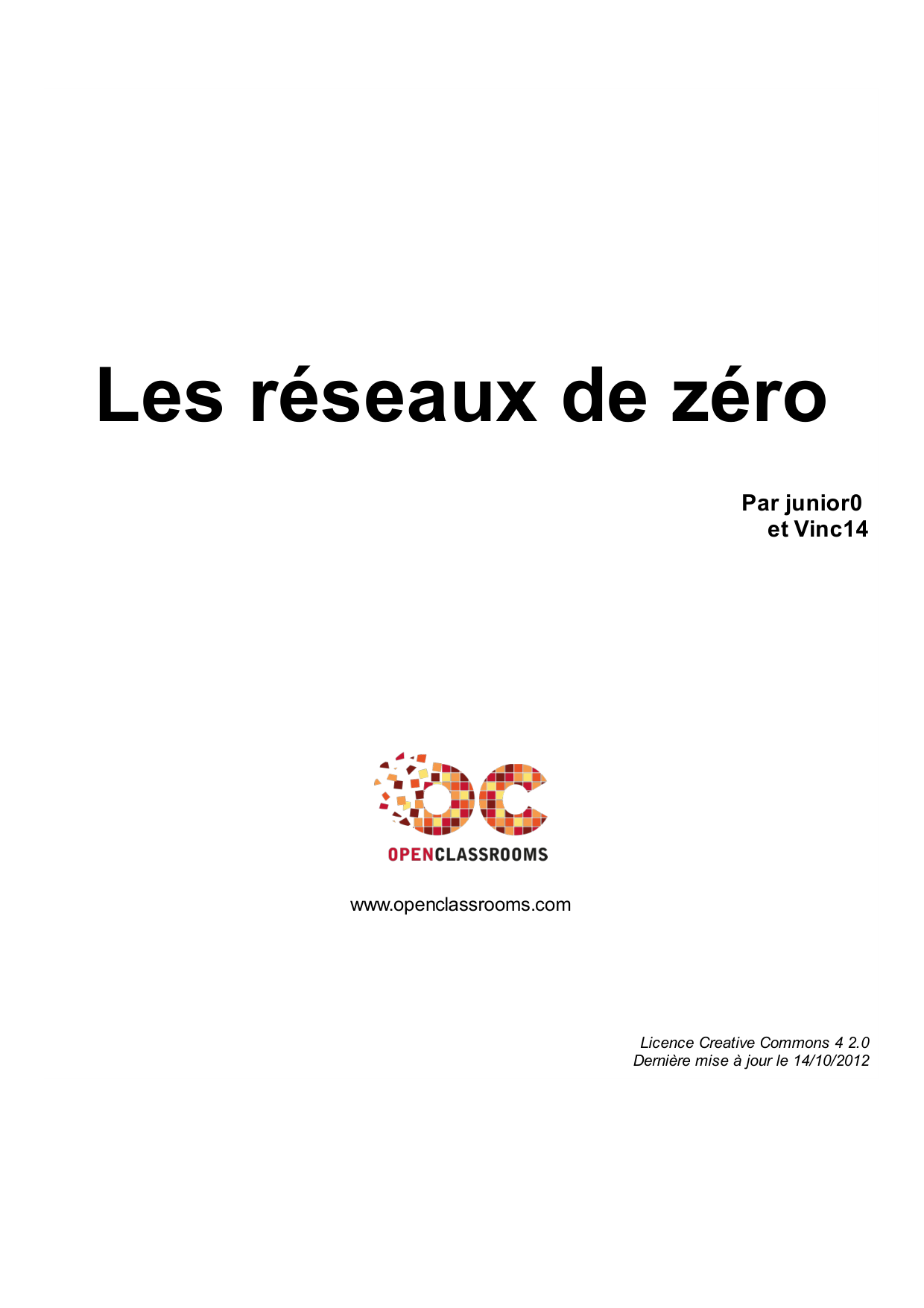 Couverture — Les réseaux de zéro