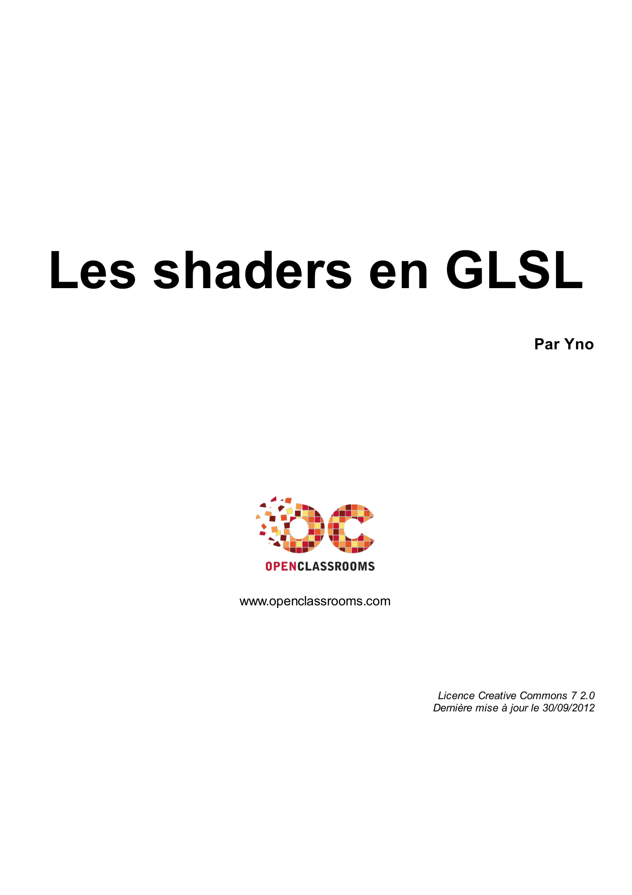 Couverture — Les shaders en GLSL