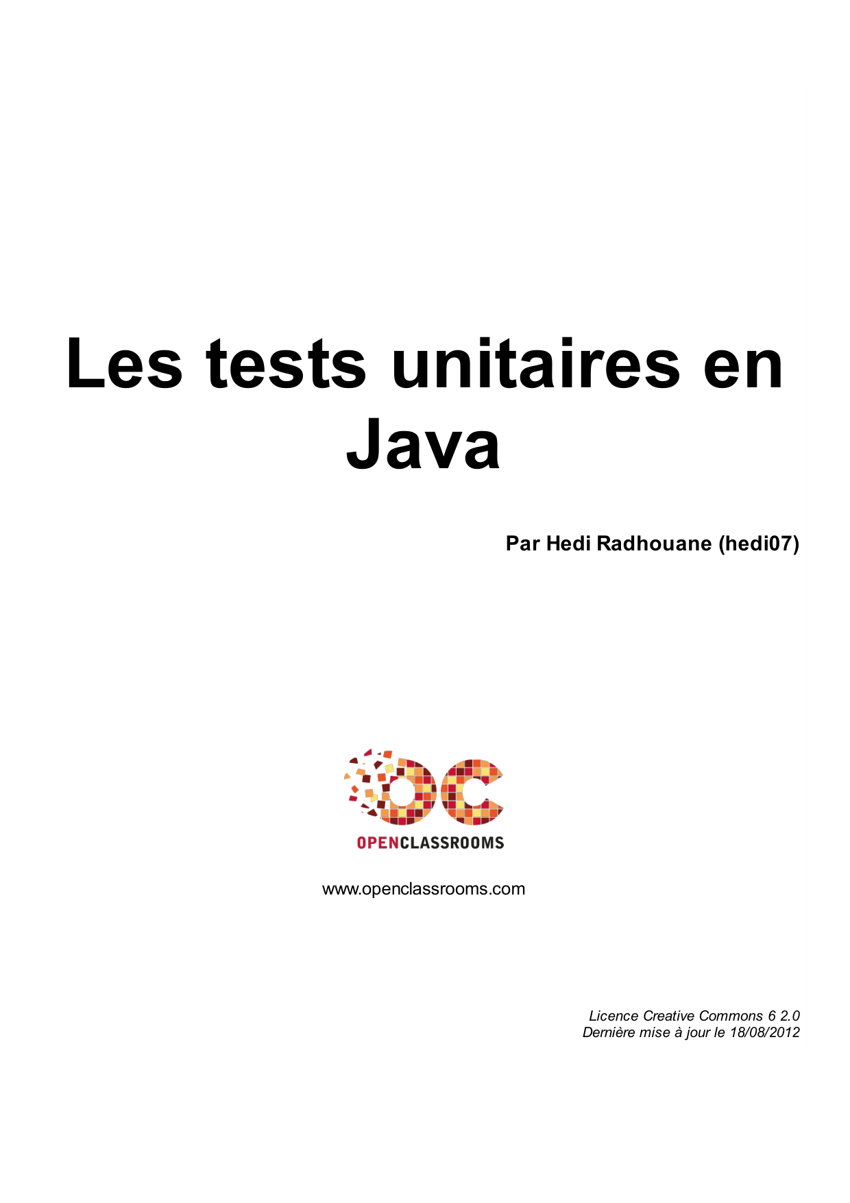 Couverture — Les tests unitaires en Java