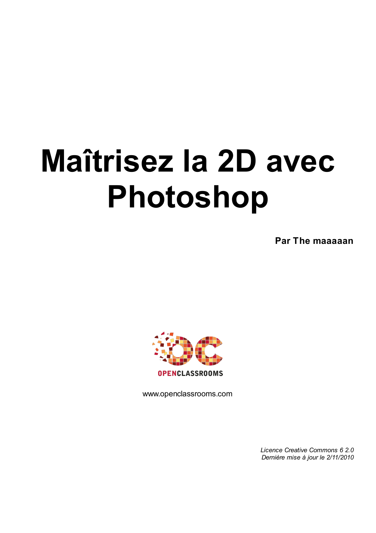 Couverture — Maîtrisez la 2D avec Photoshop