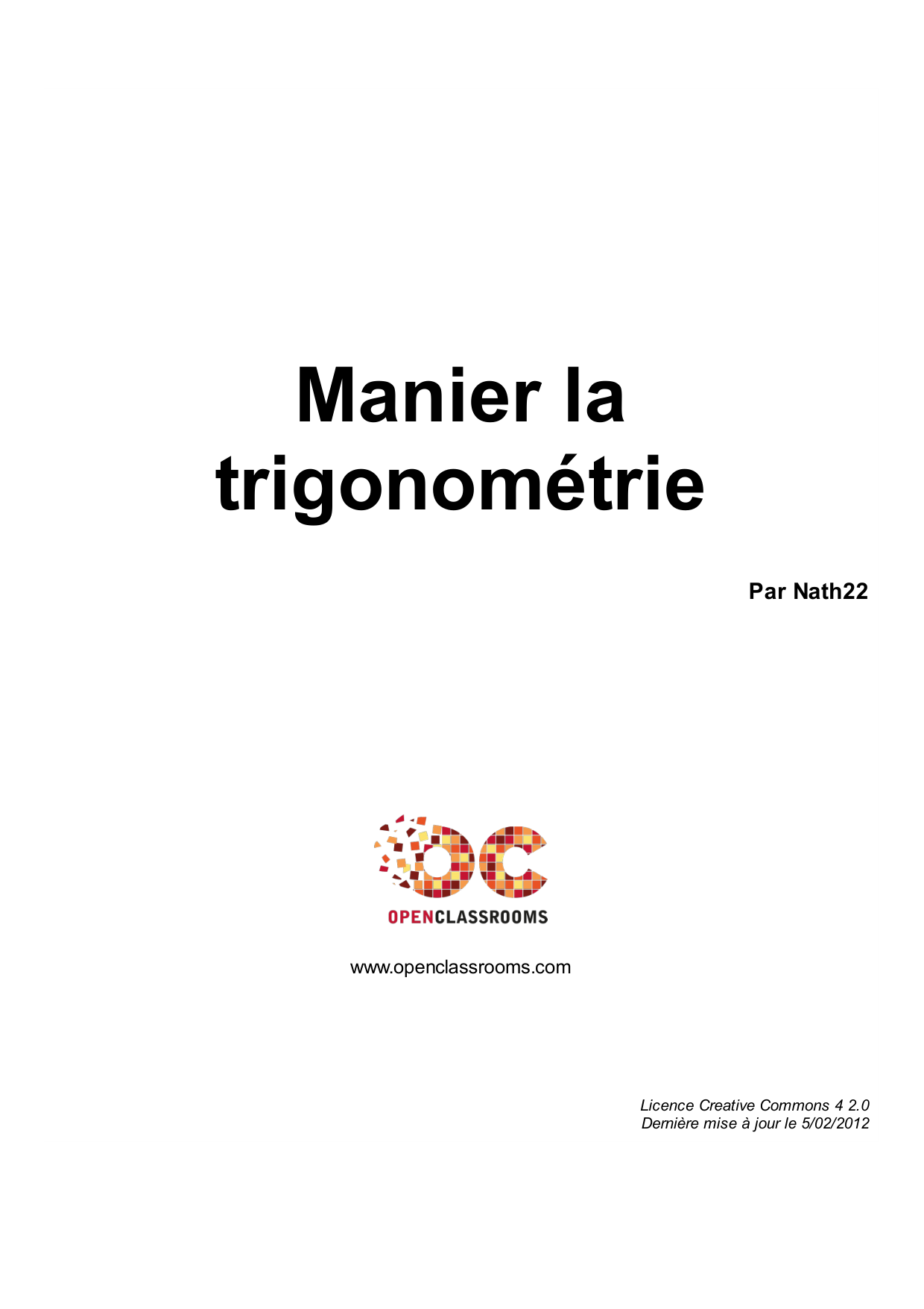 Couverture — Manier la trigonométrie