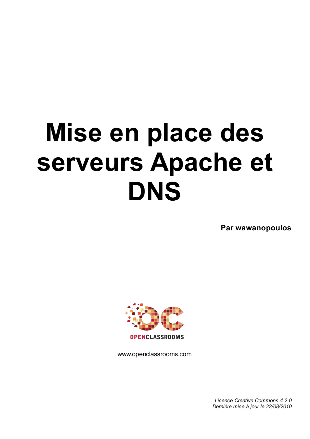 Couverture — Mise en place des serveurs Apache et DNS
