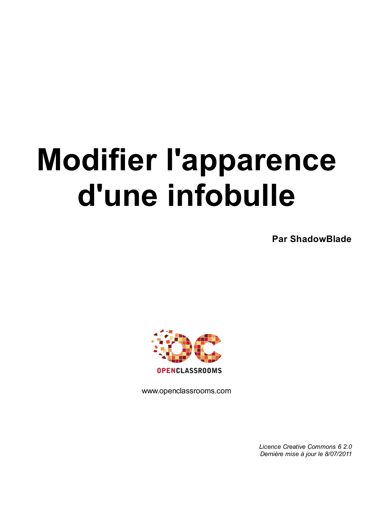 Couverture — Modifier l'apparence d'une infobulle