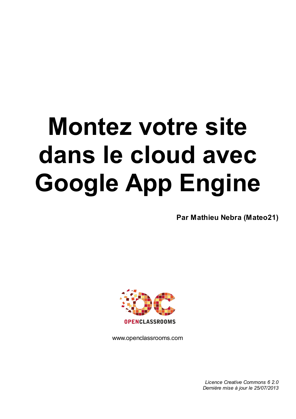 Couverture — Montez votre site dans le cloud avec Google App Engine