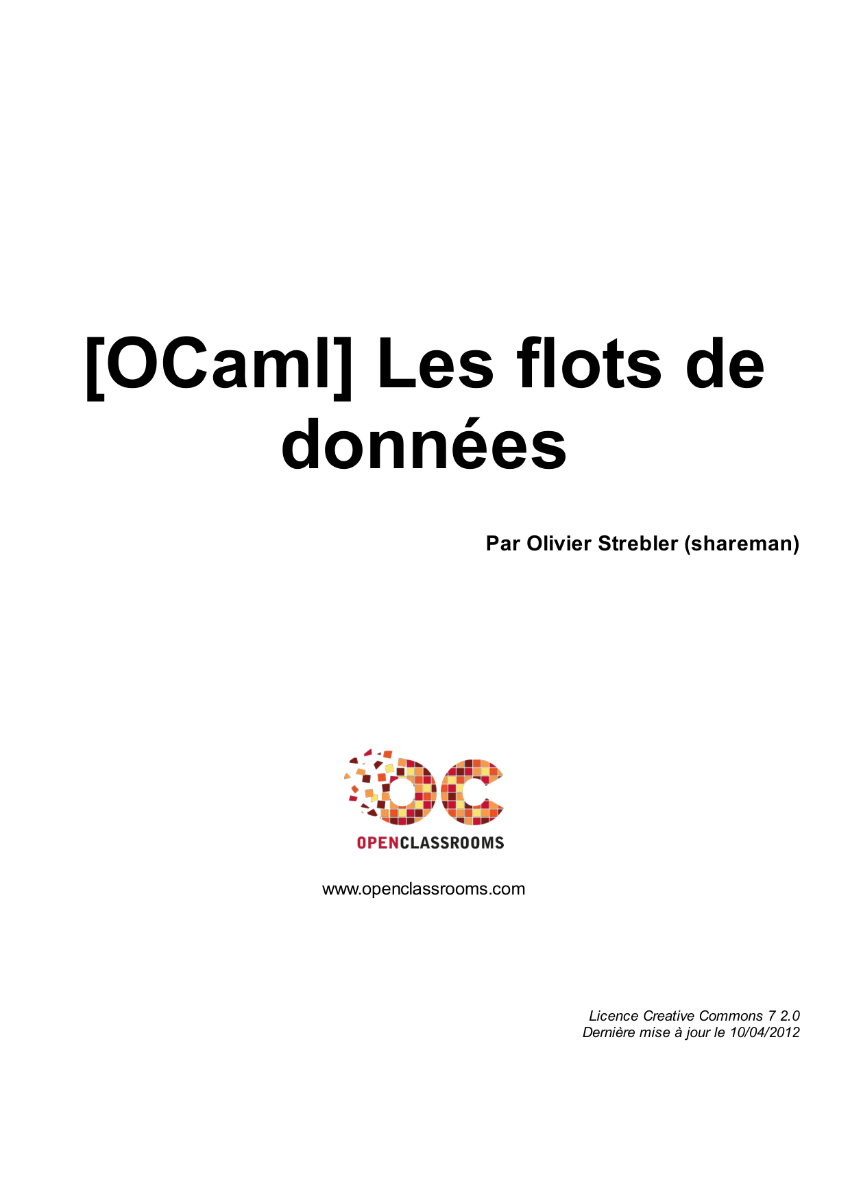Couverture — [OCaml] Les flots de données