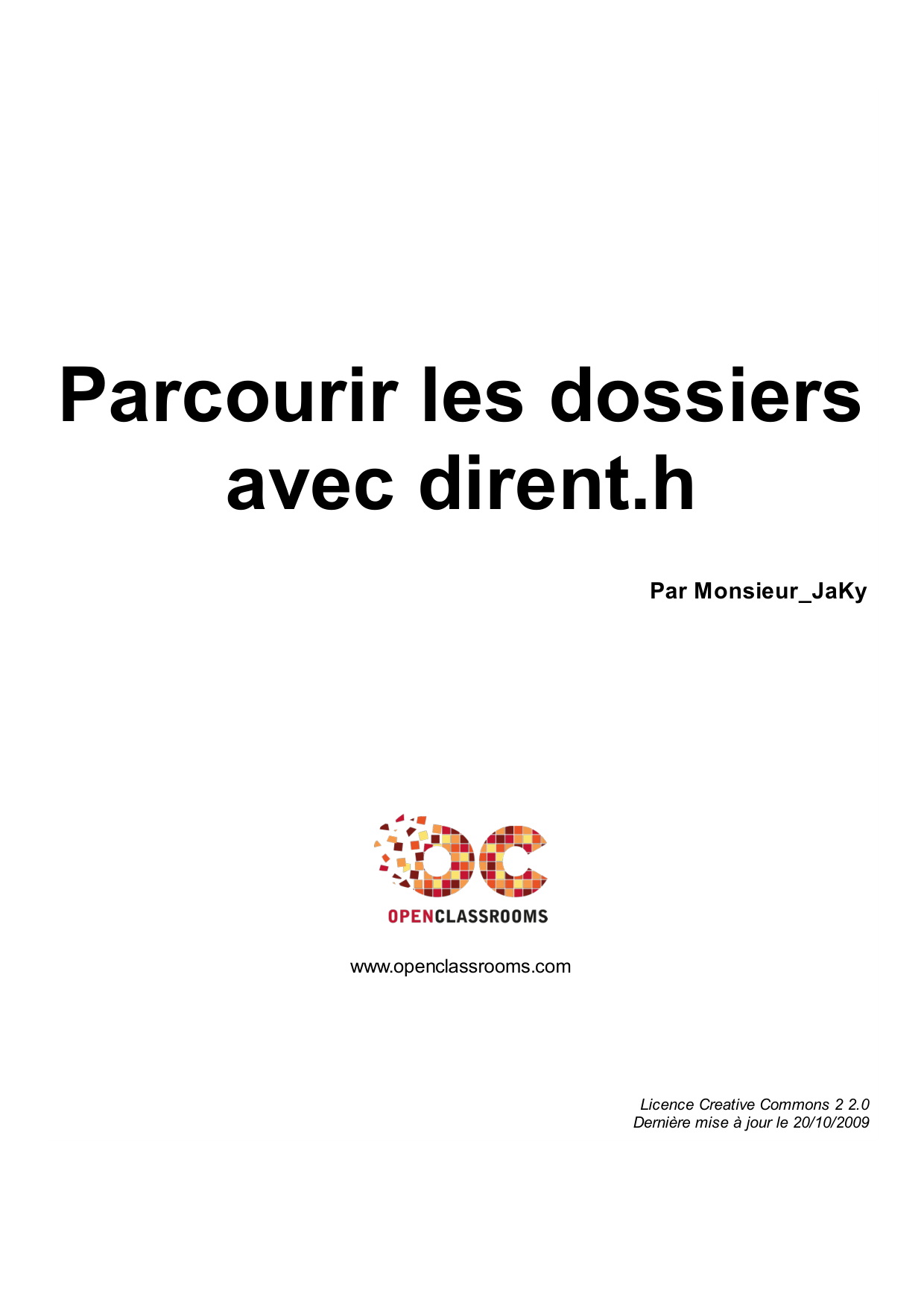 Couverture — Parcourir les dossiers avec dirent.h