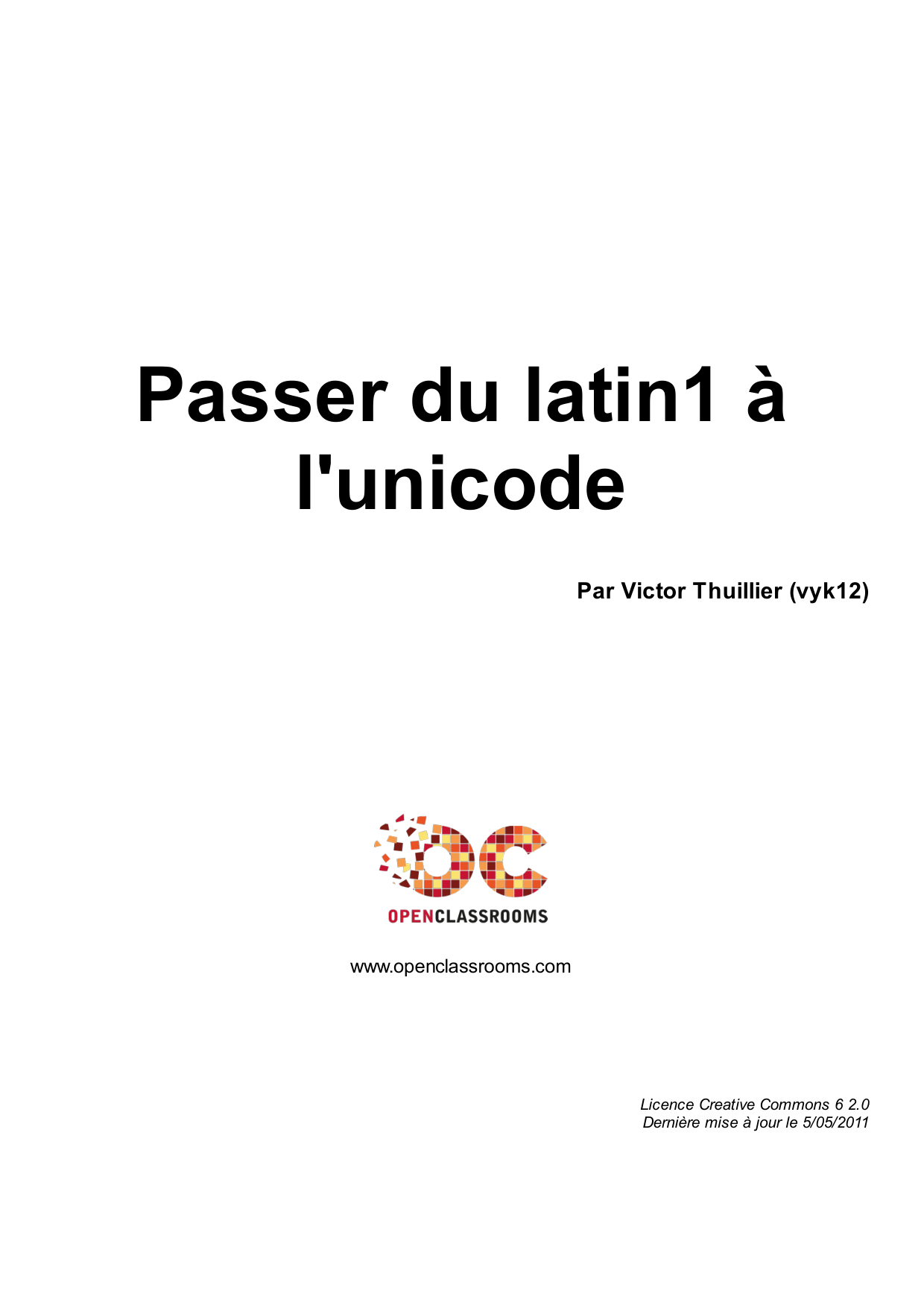 Couverture — Passer du latin1 à l'unicode