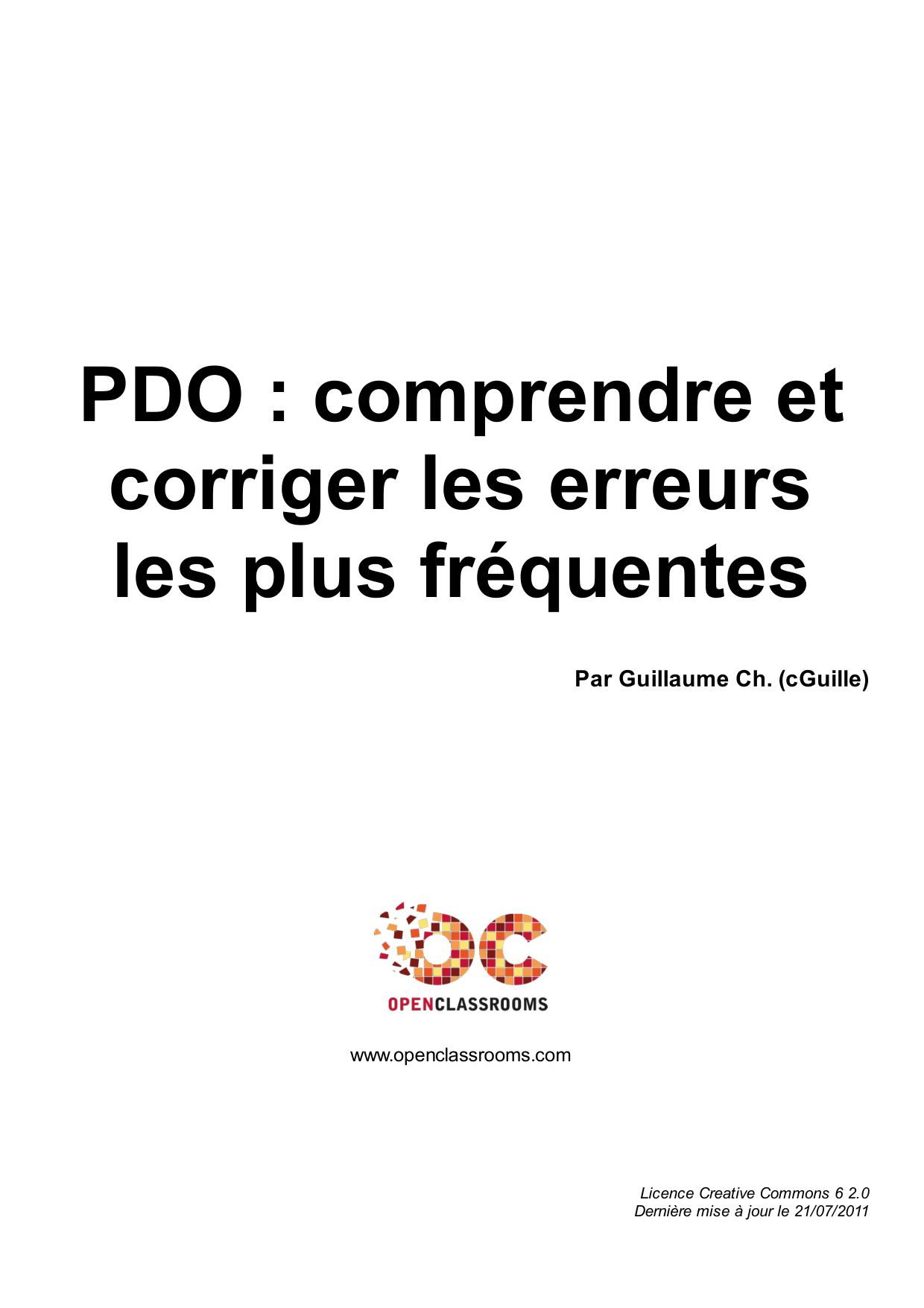 Couverture — PDO : comprendre et corriger les erreurs les plus fréquentes
