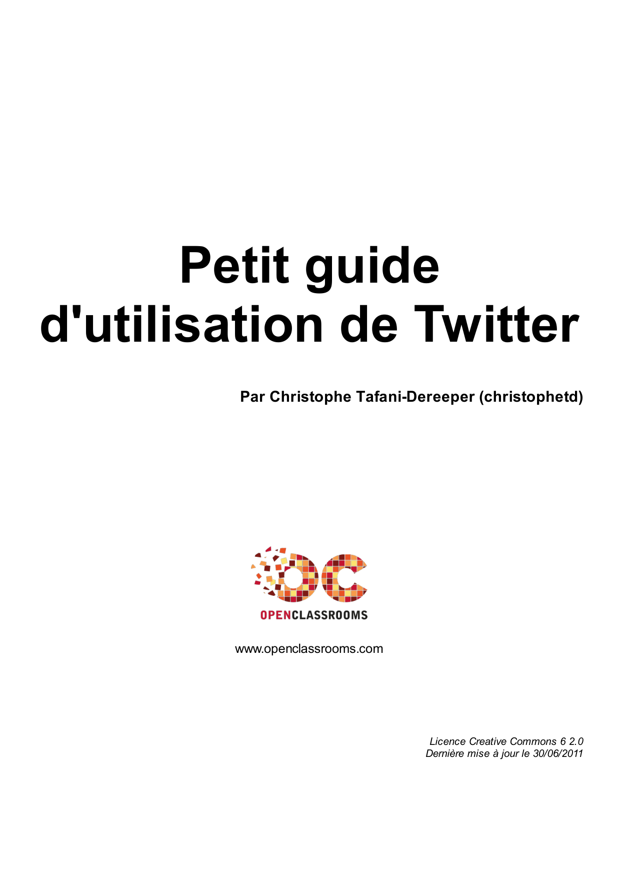 Couverture — Petit guide d'utilisation de Twitter