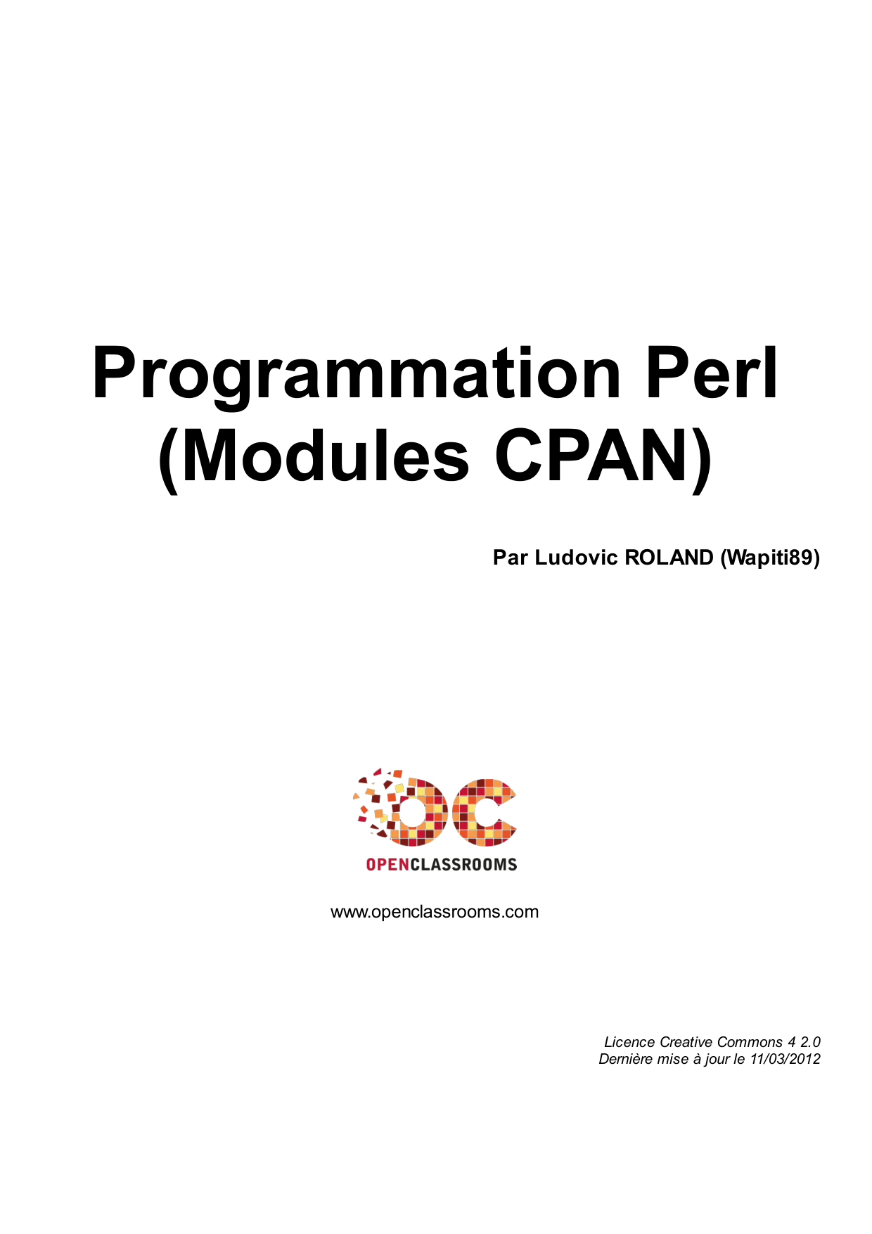 Couverture — Programmation Perl (Modules CPAN)