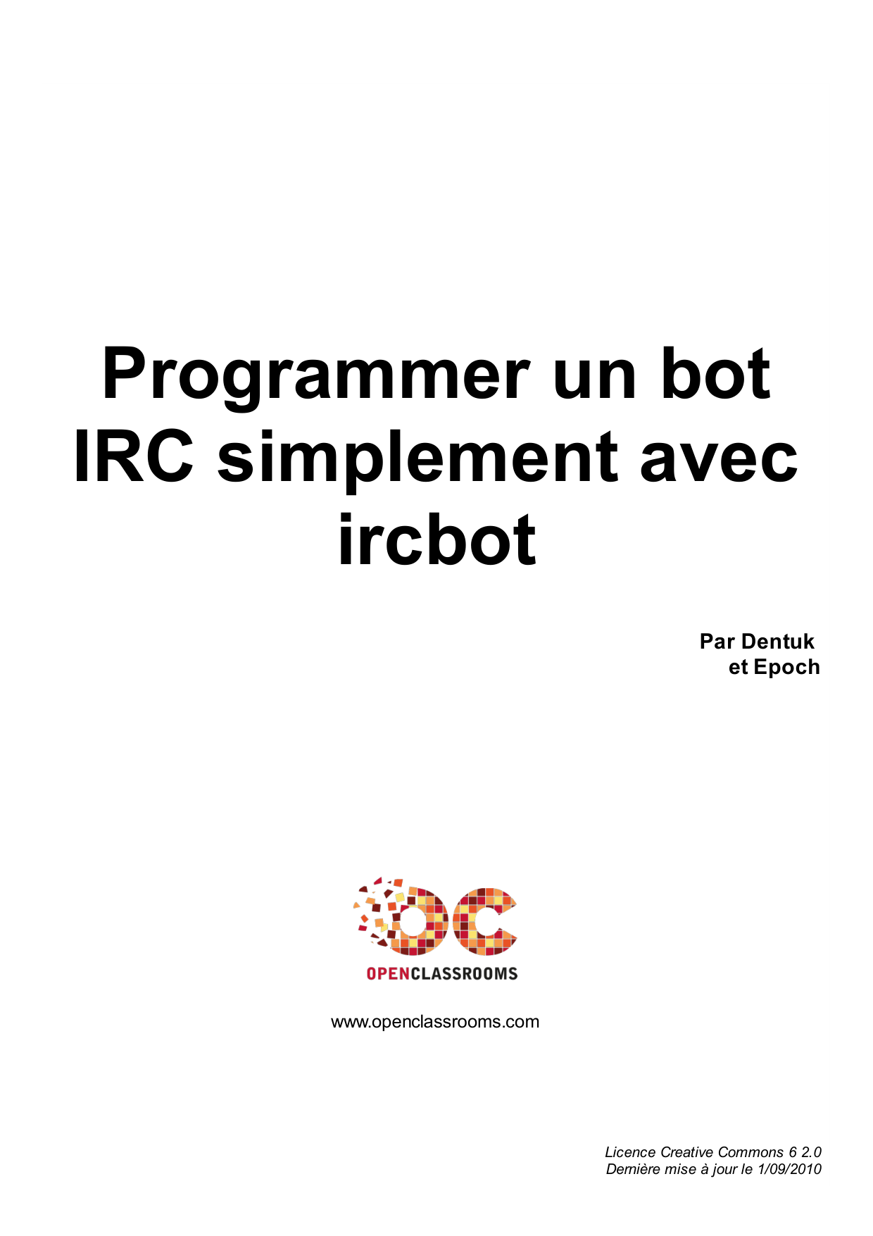 Couverture — Programmer un bot IRC simplement avec ircbot