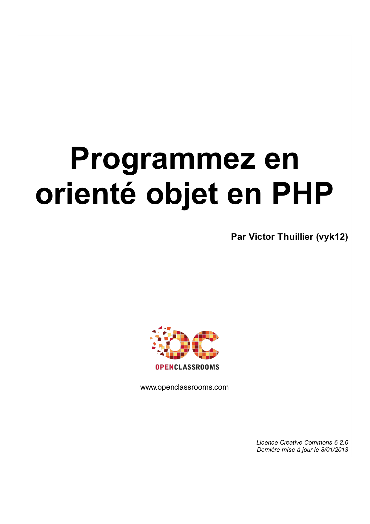 Couverture — Programmez en orienté objet en PHP