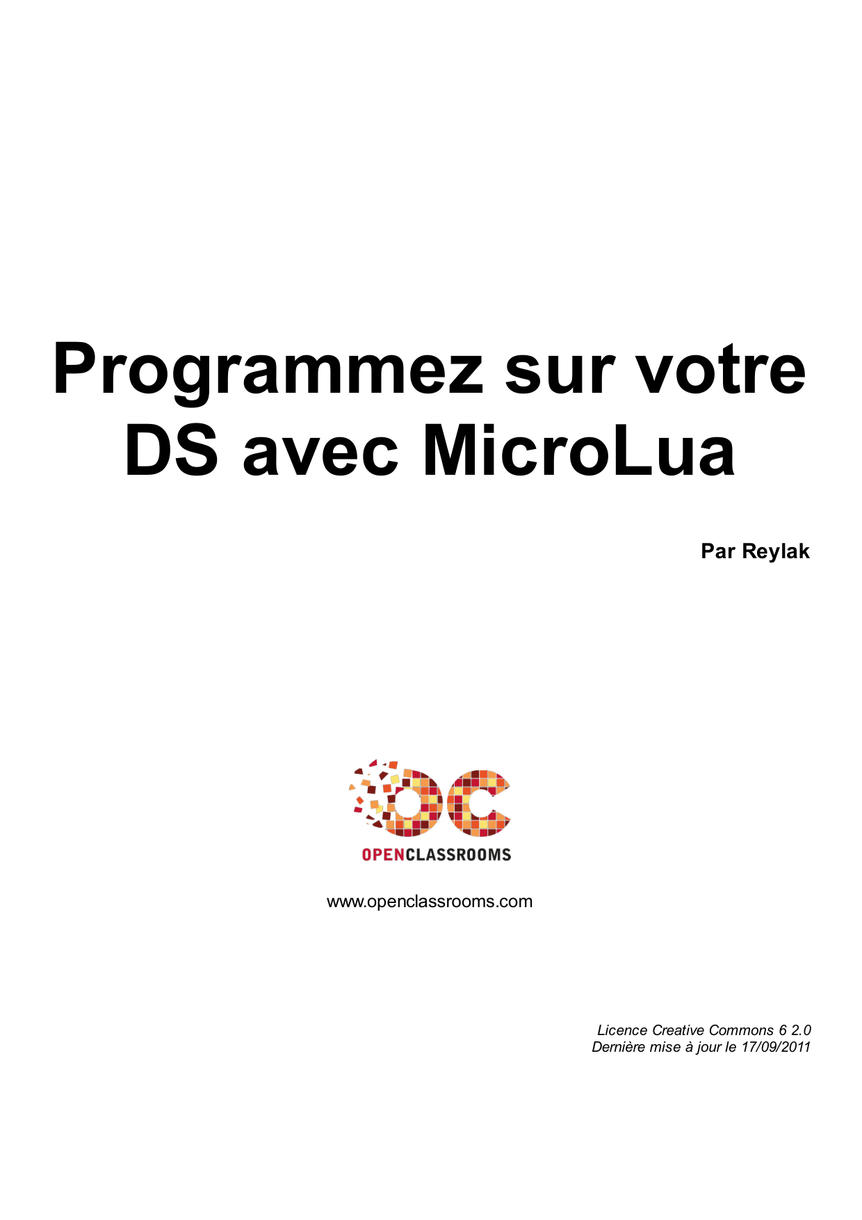 Couverture — Programmez sur votre DS avec MicroLua