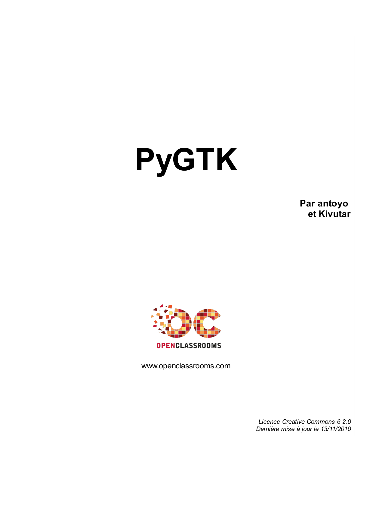 Couverture — PyGTK