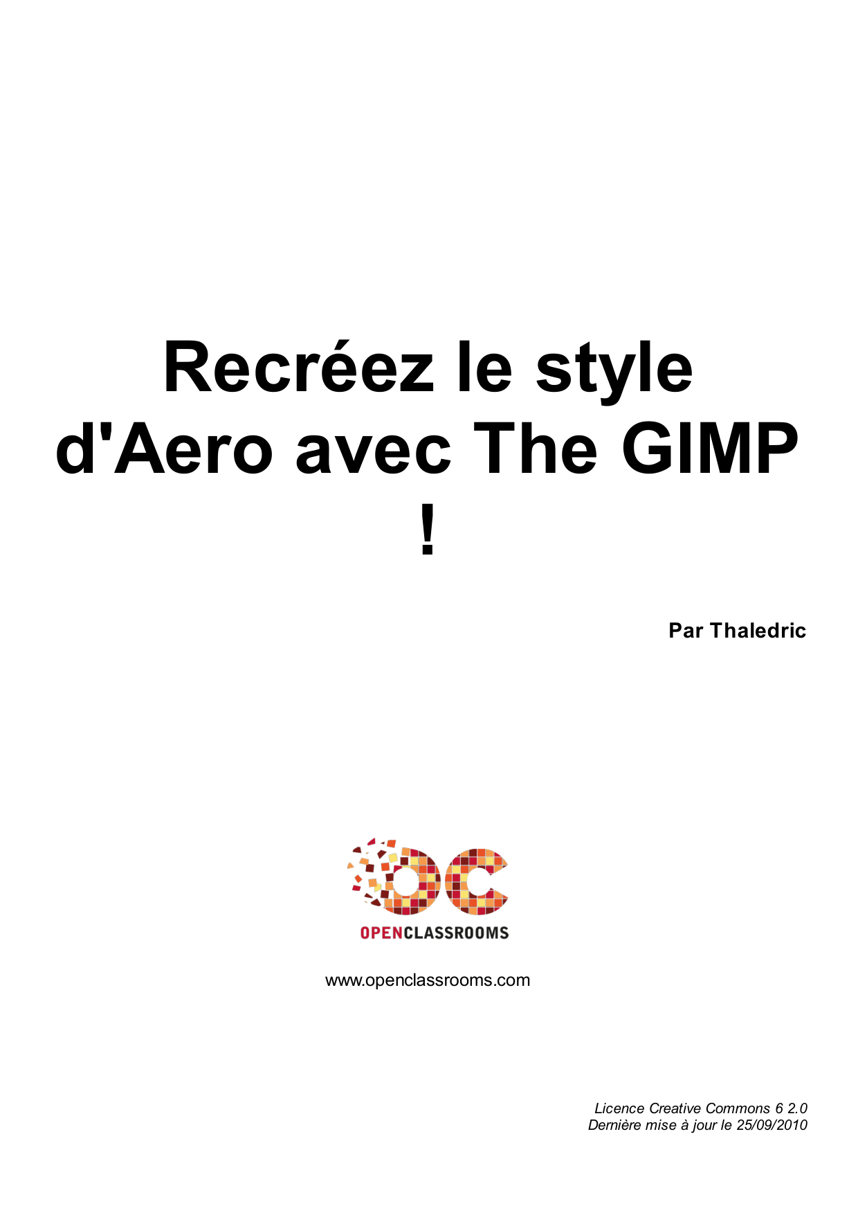 Couverture — Recréez le style d'Aero avec The GIMP !