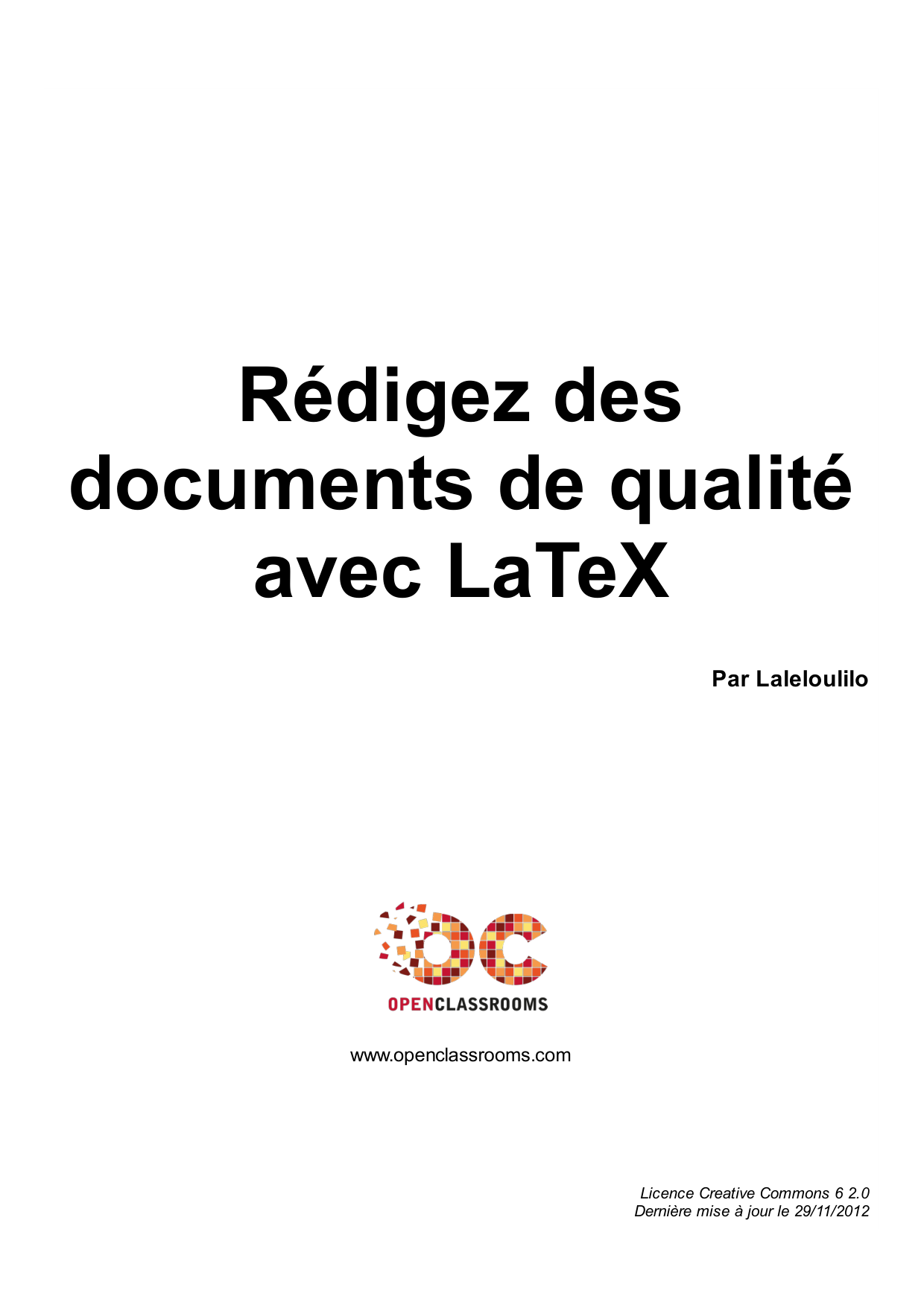 Couverture — Rédigez des documents de qualité avec LaTeX