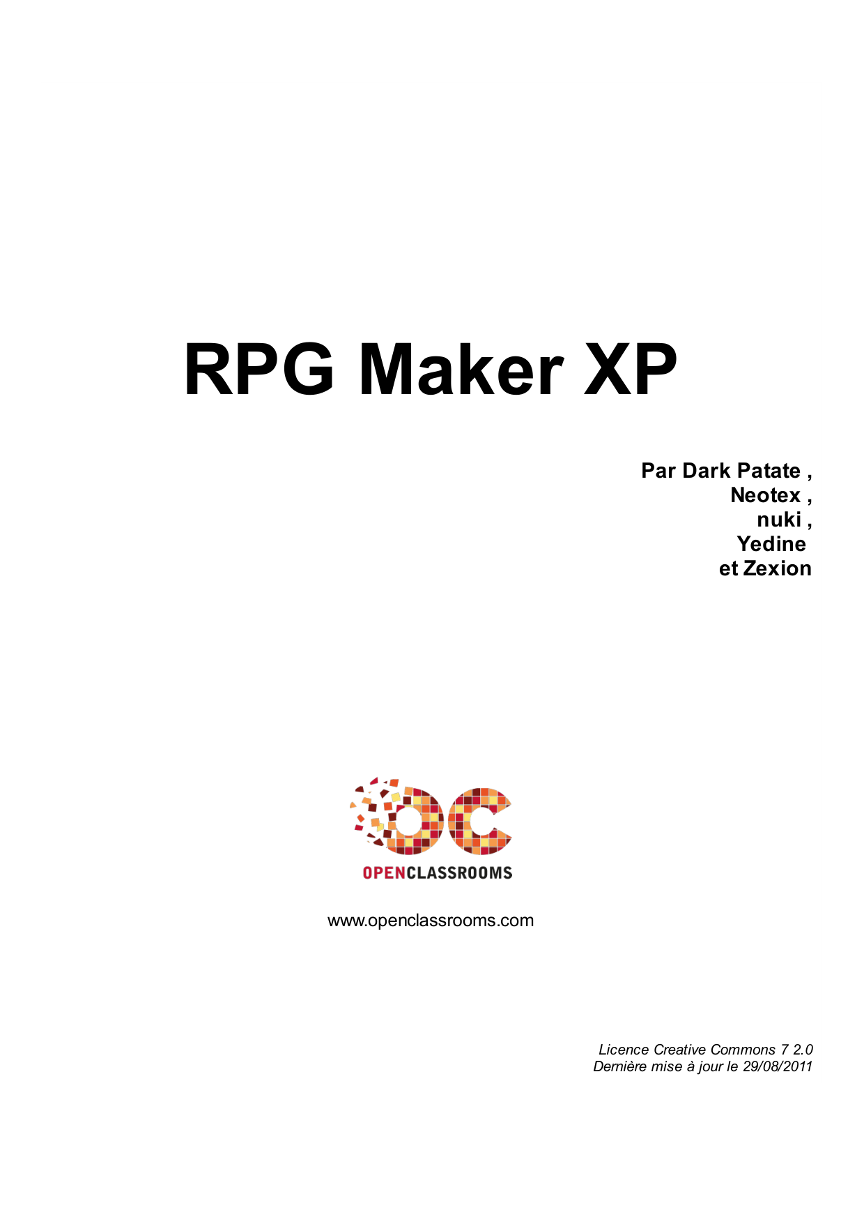 Couverture — RPG Maker XP