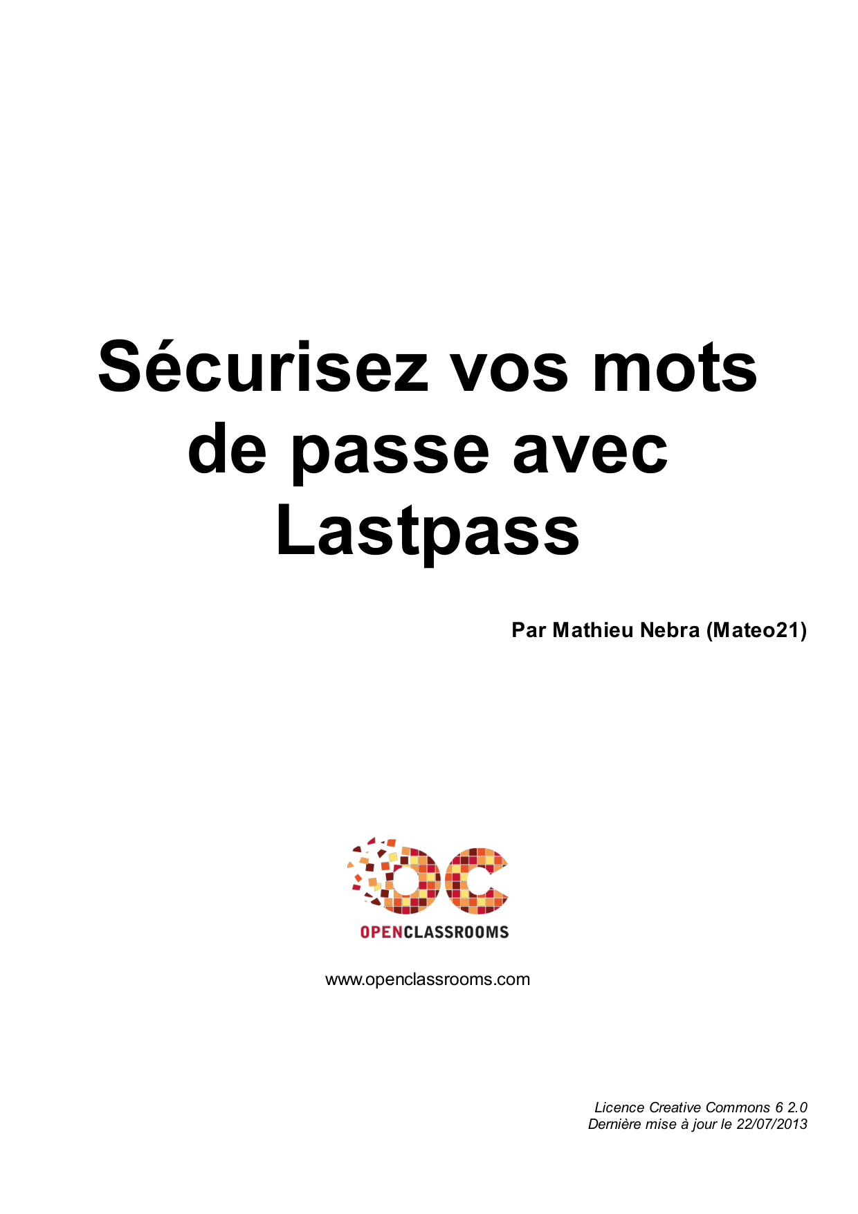 Couverture — Sécurisez vos mots de passe avec Lastpass