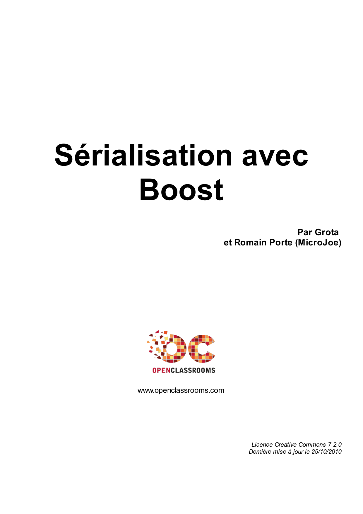 Couverture — Sérialisation avec Boost