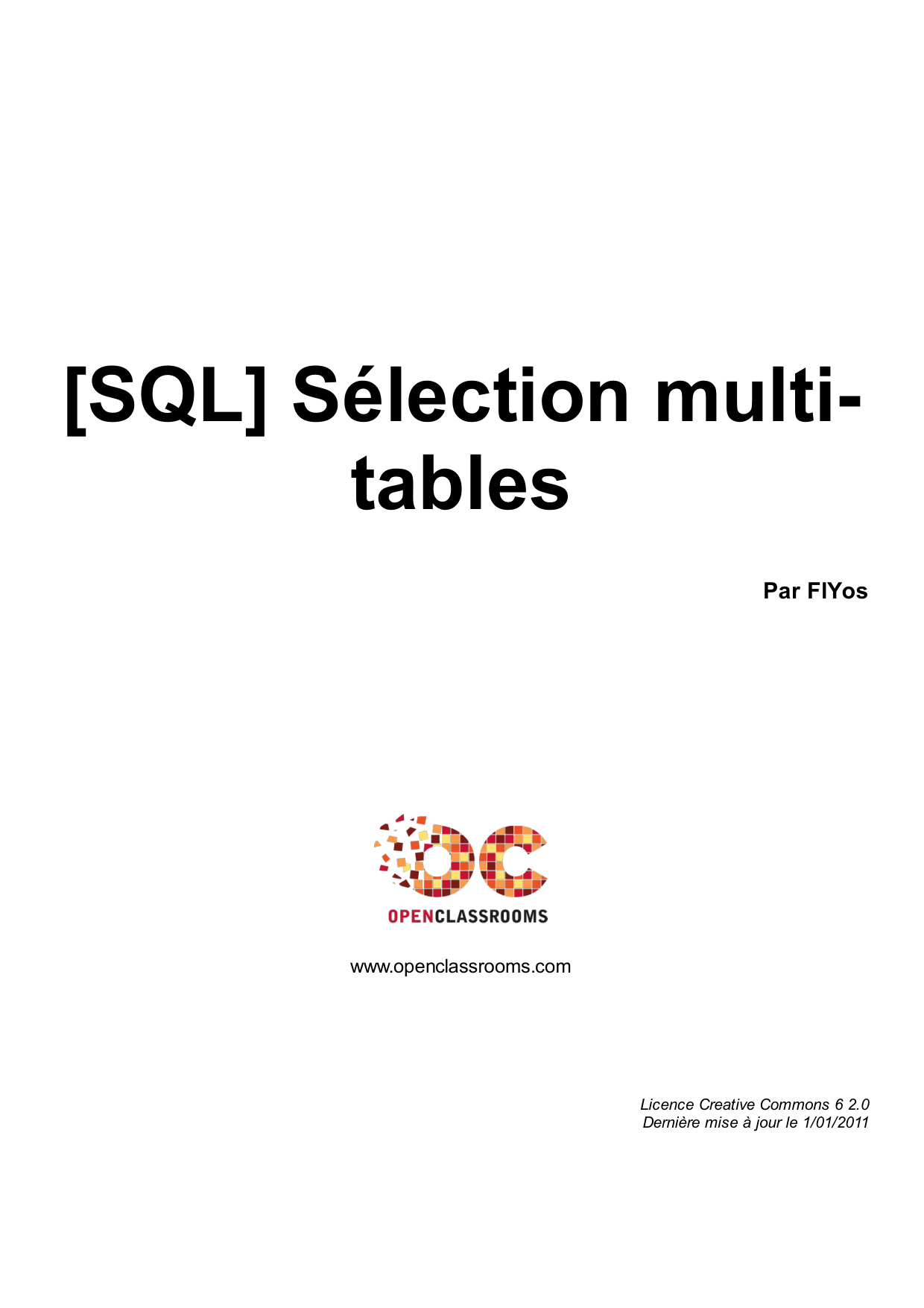 Couverture — [SQL] Sélection multi- tables