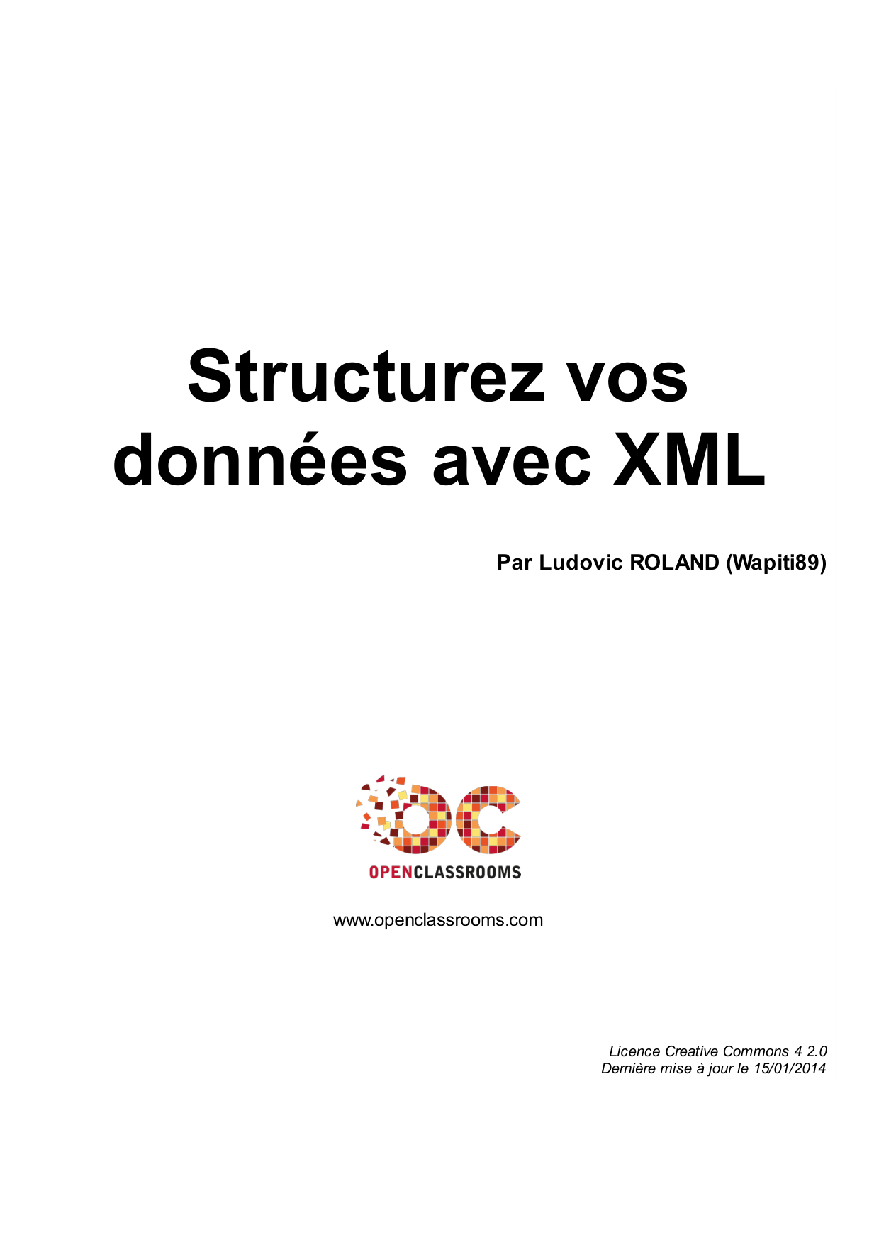 Couverture — Structurez vos données avec XML
